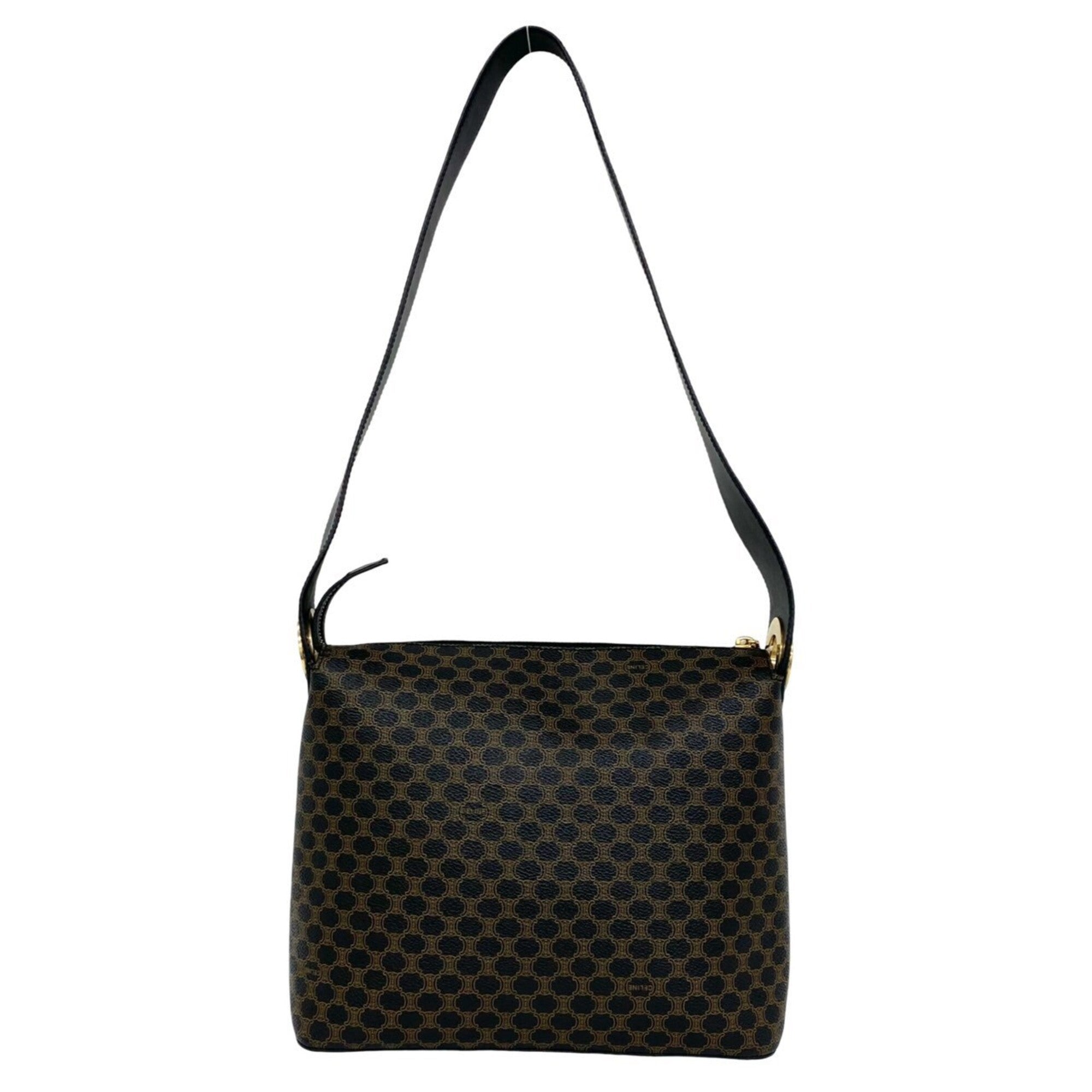Celine Black Brown Leather Pvc Shoulder Bag (Pre-Owned)