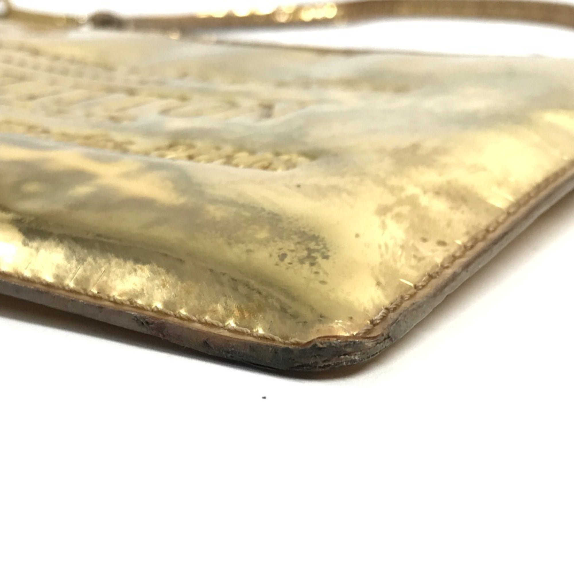 Louis Vuitton Gold Monogram Miroir Clutch Bag Handbag Pochette Pouch Shoulder Bag (Pre-Owned)