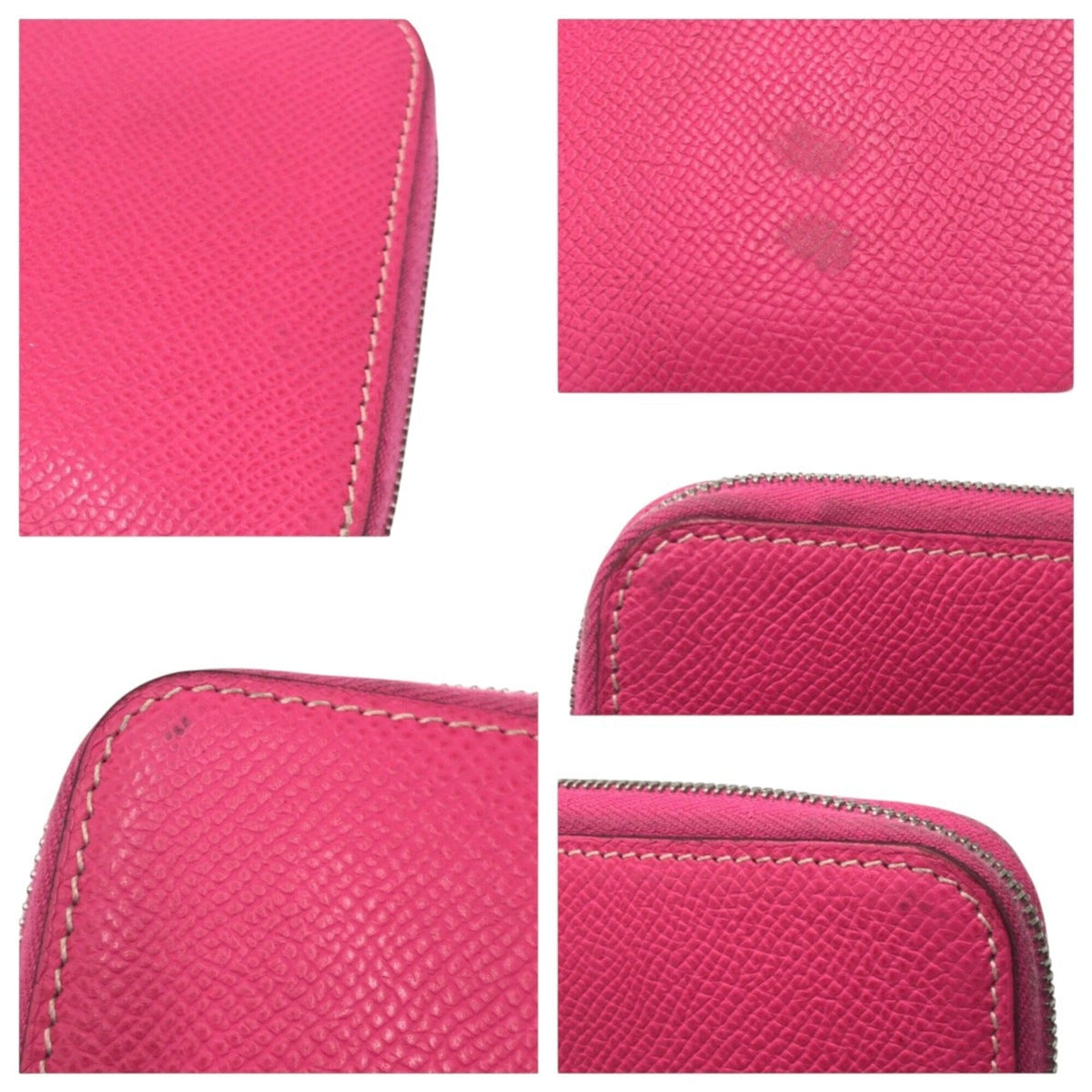 Hermes Pink Rose Tyrien Epsom Leather Long Wallet (Bi-Fold) (Pre-Owned)