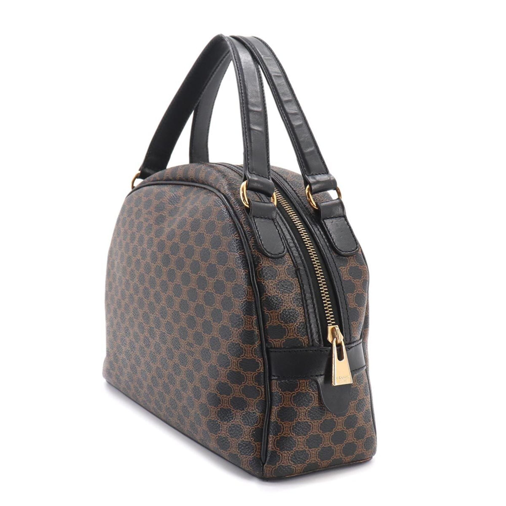 Celine Black Brown Faux Leather Handbag (Pre-Owned)