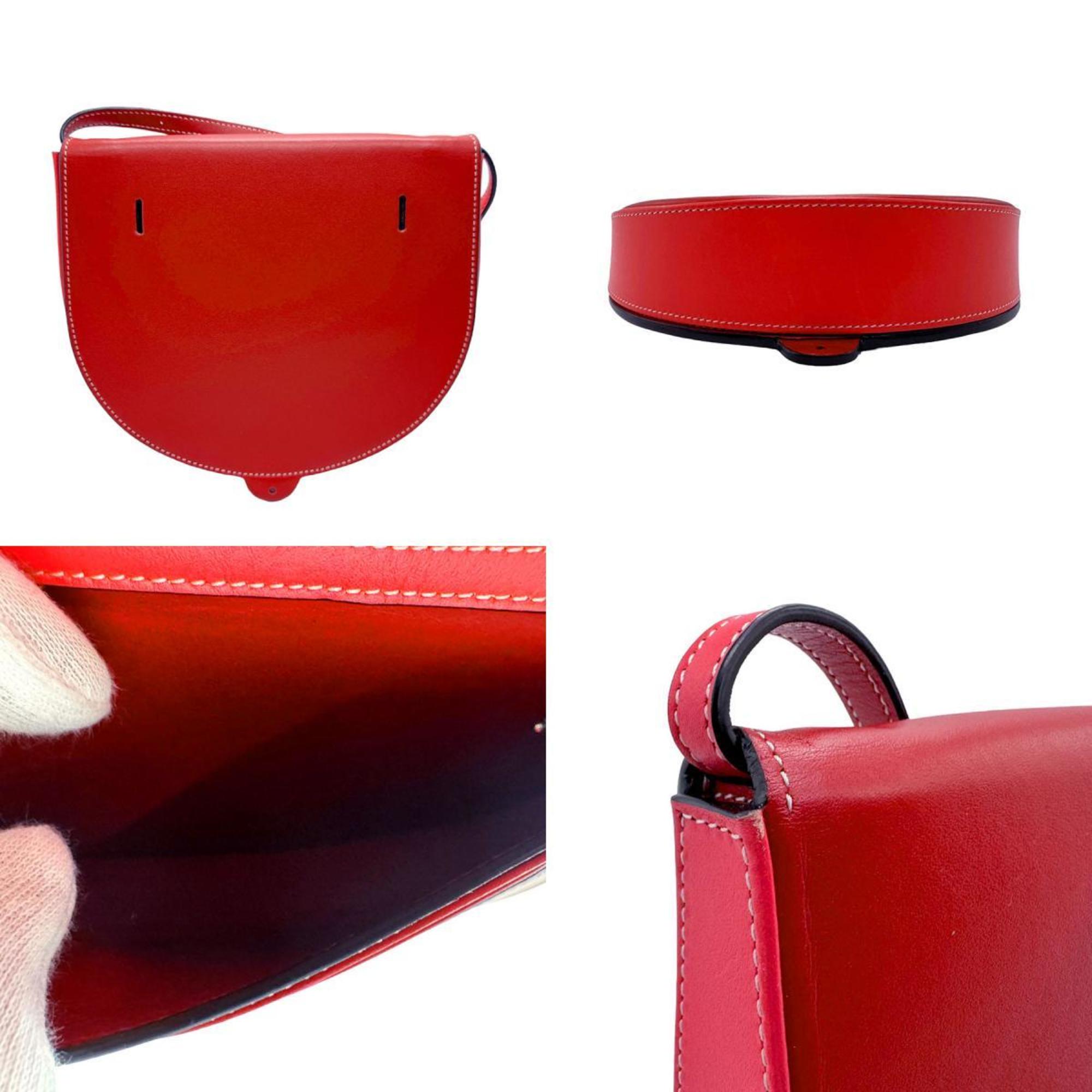 Loewe Pink Red Color Leather Shoulder Bag (Pre-Owned)