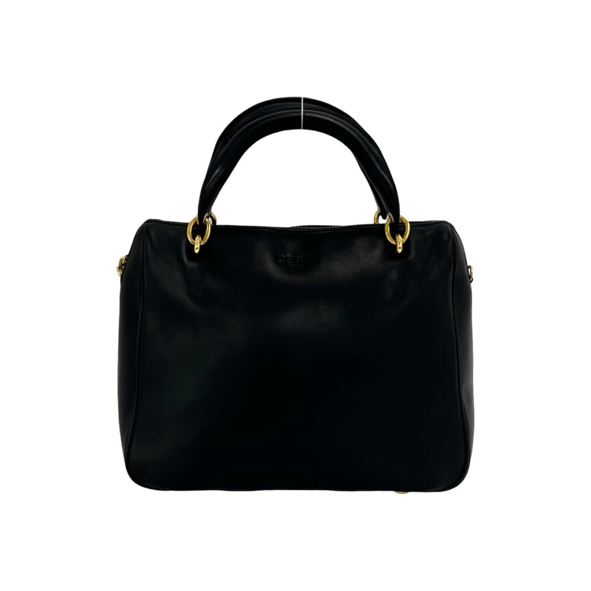 Celine Black Leather Boston Bag Handbag (Pre-Owned)