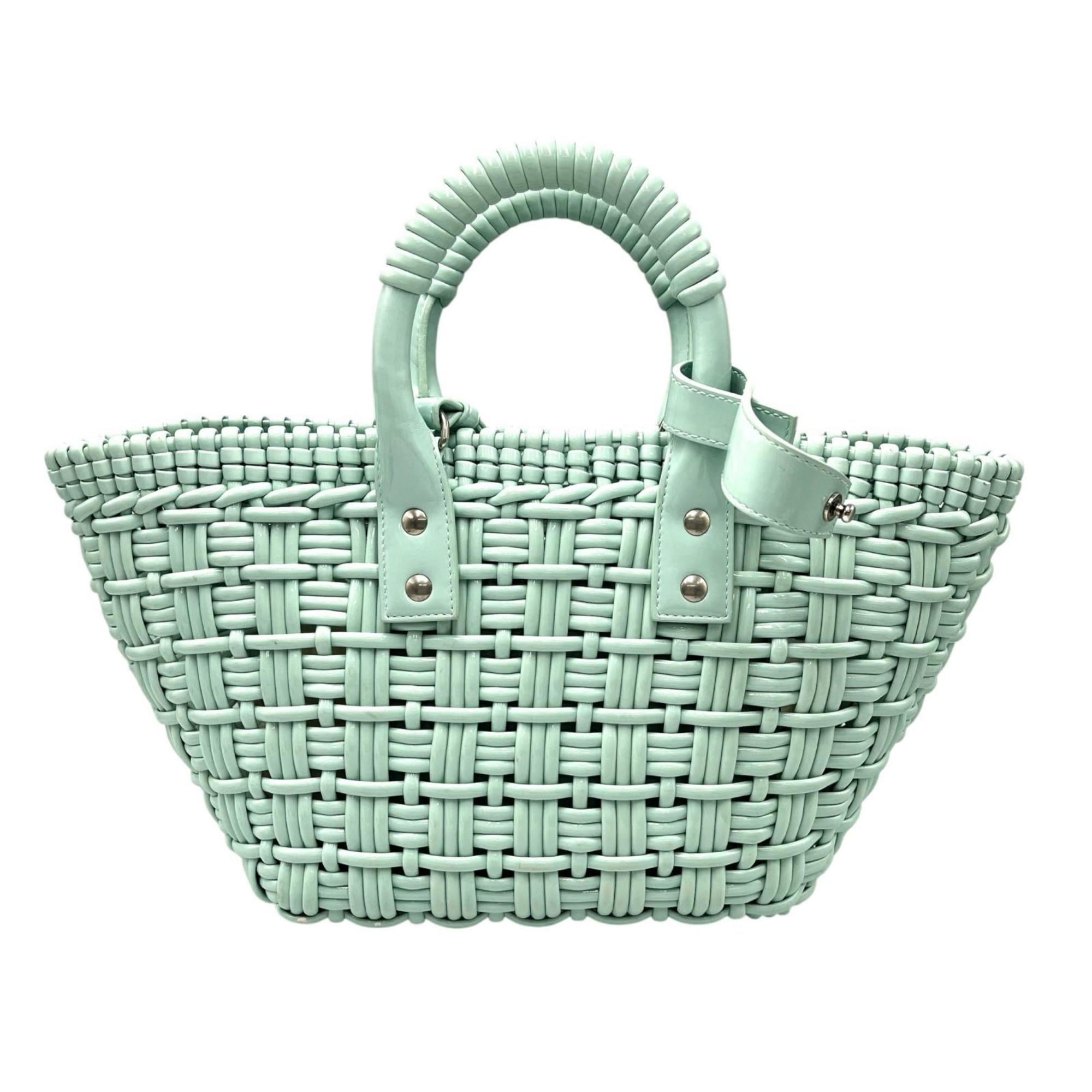Balenciaga Green Basket Handbag Shoulder Bag (Pre-Owned)