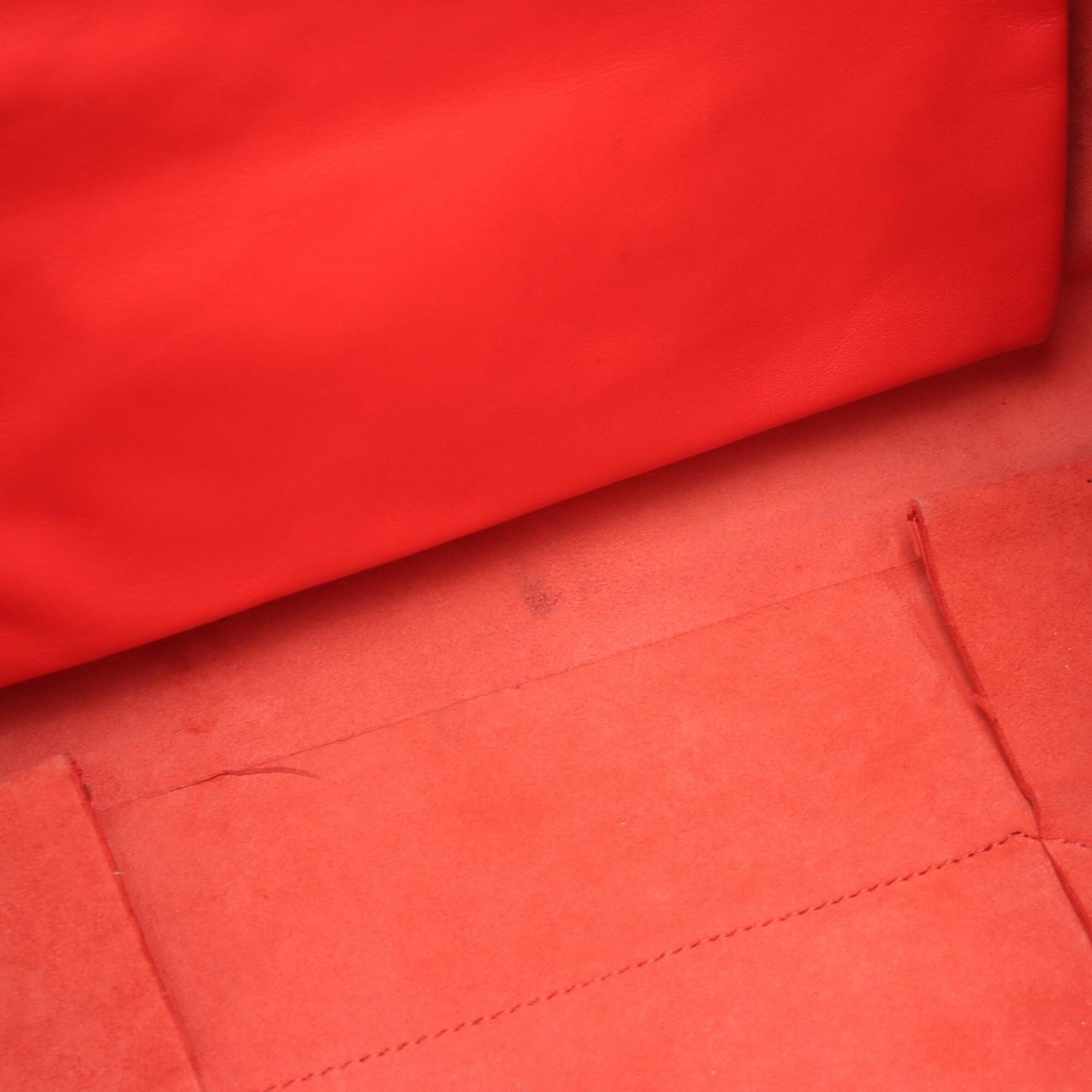 Celine Red Color Leather Handbag Tote Bag (Pre-Owned)