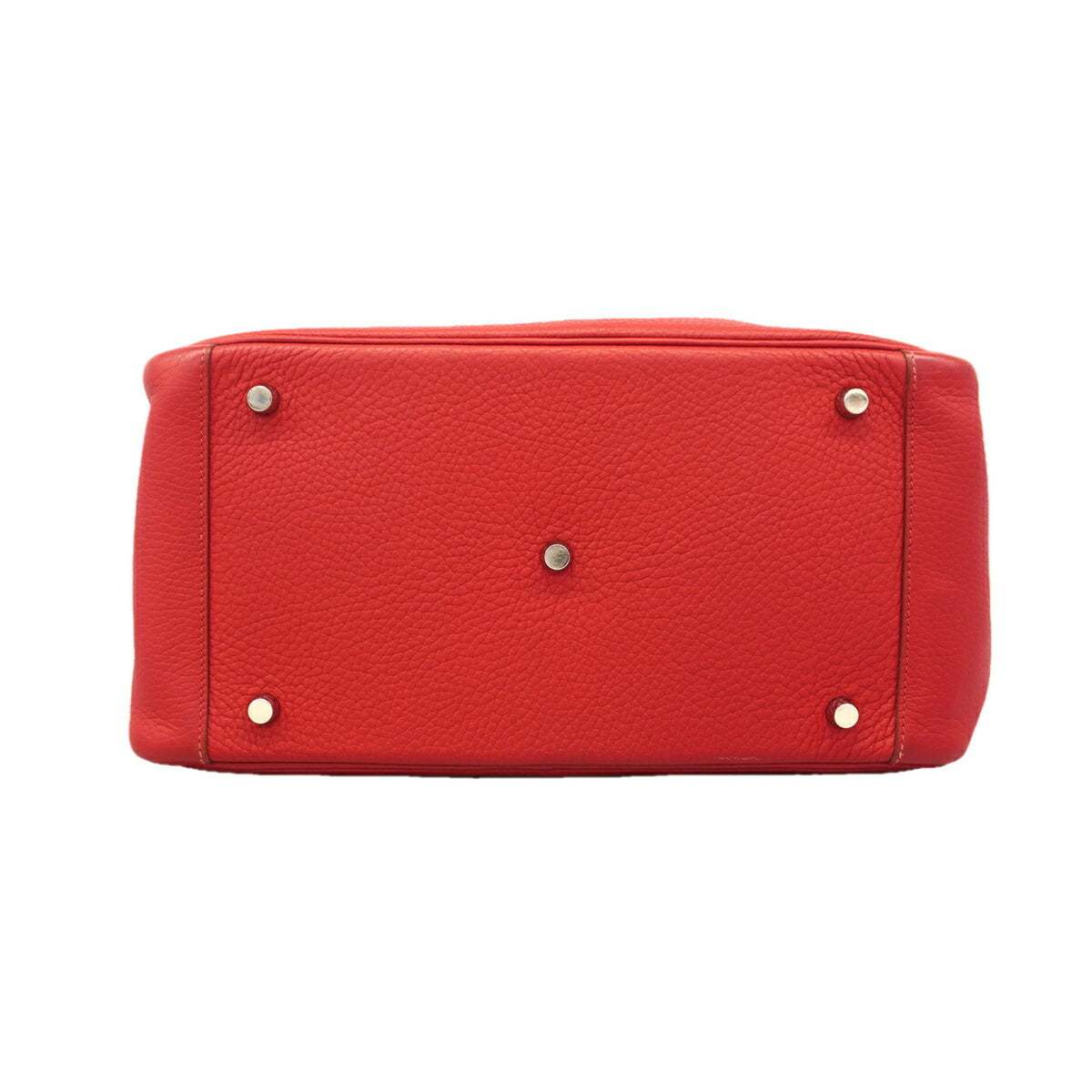 Hermes Rouge Casaque Taurillon Clemence Leather Handbag (Pre-Owned)
