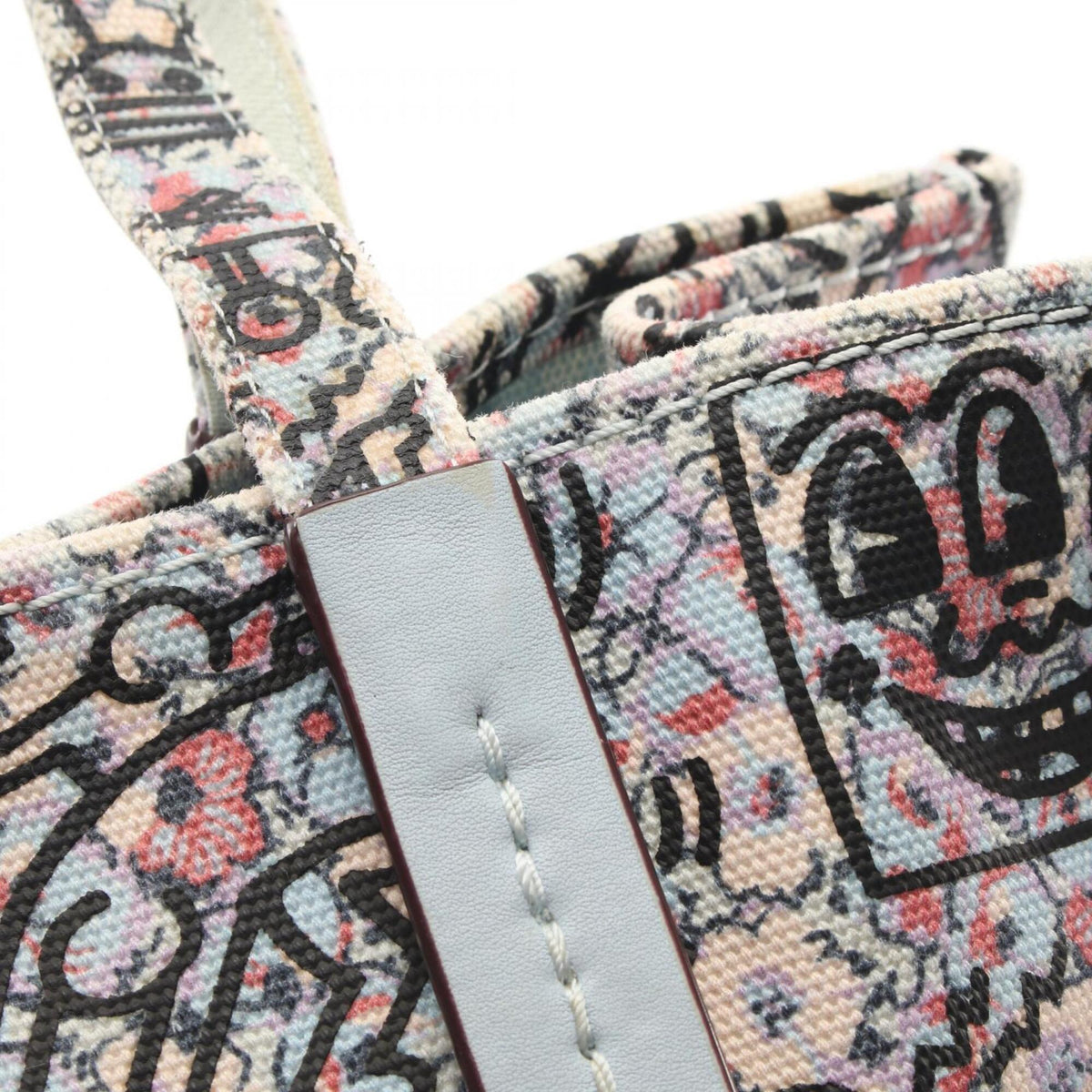 Coach Blue Multi-Color Canvas Leather Handbag Tote Bag (Pre-Owned)
