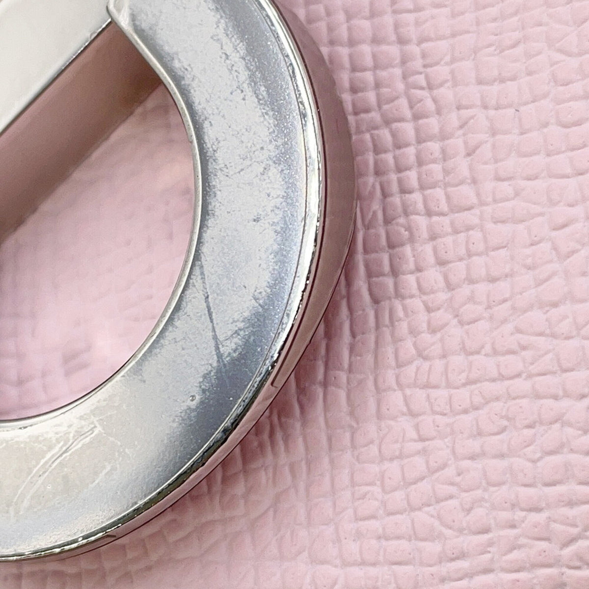 Hermes Pink Epsom Leather Chain/Shoulder Wallet (Pre-Owned)