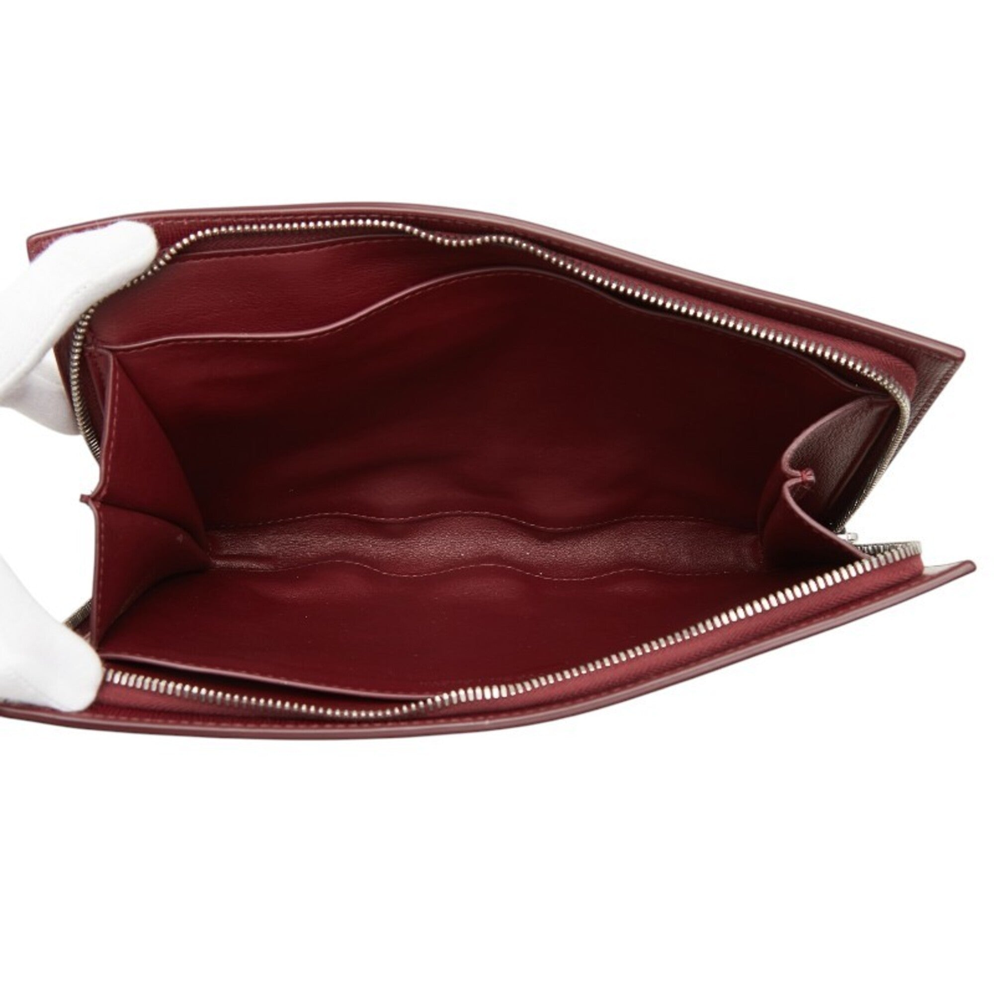 Bottega Veneta Bordeaux Leather Clutch Bag (Pre-Owned)
