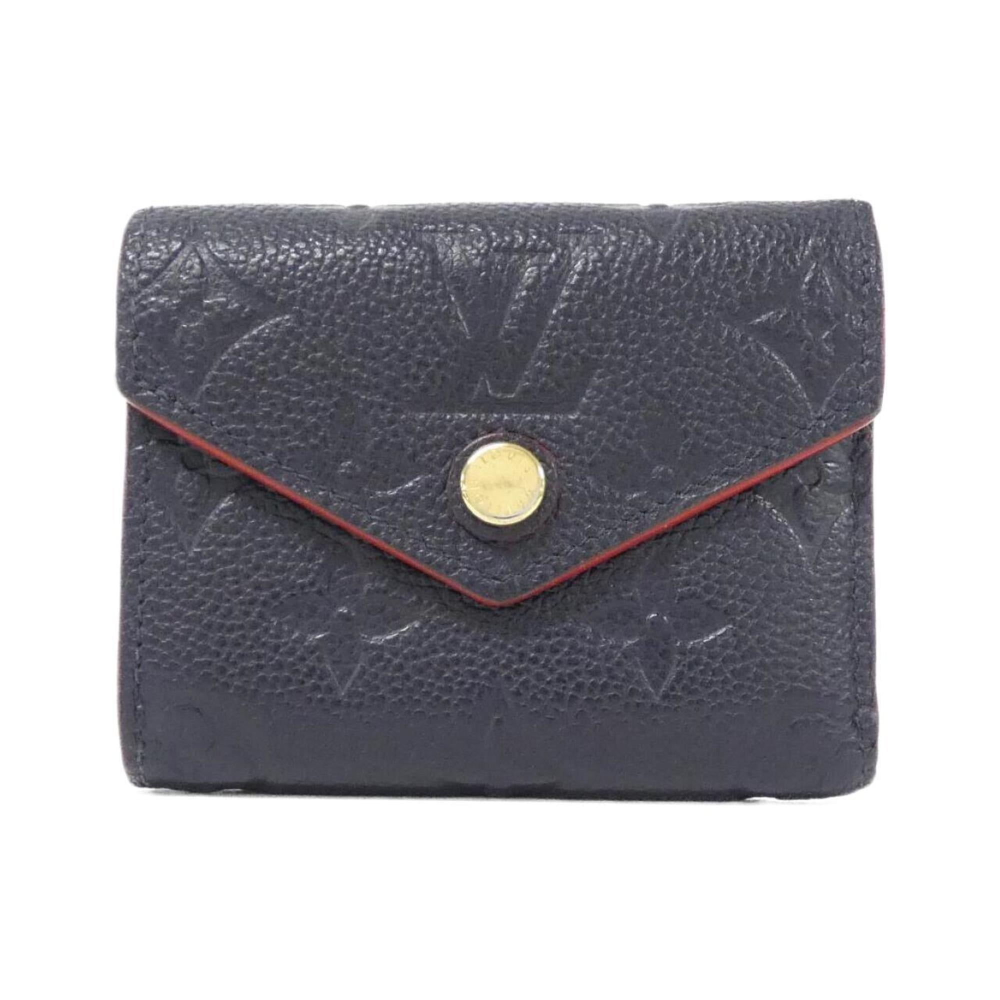 Louis Vuitton Black Leather Wallet (Tri-Fold) (Pre-Owned)