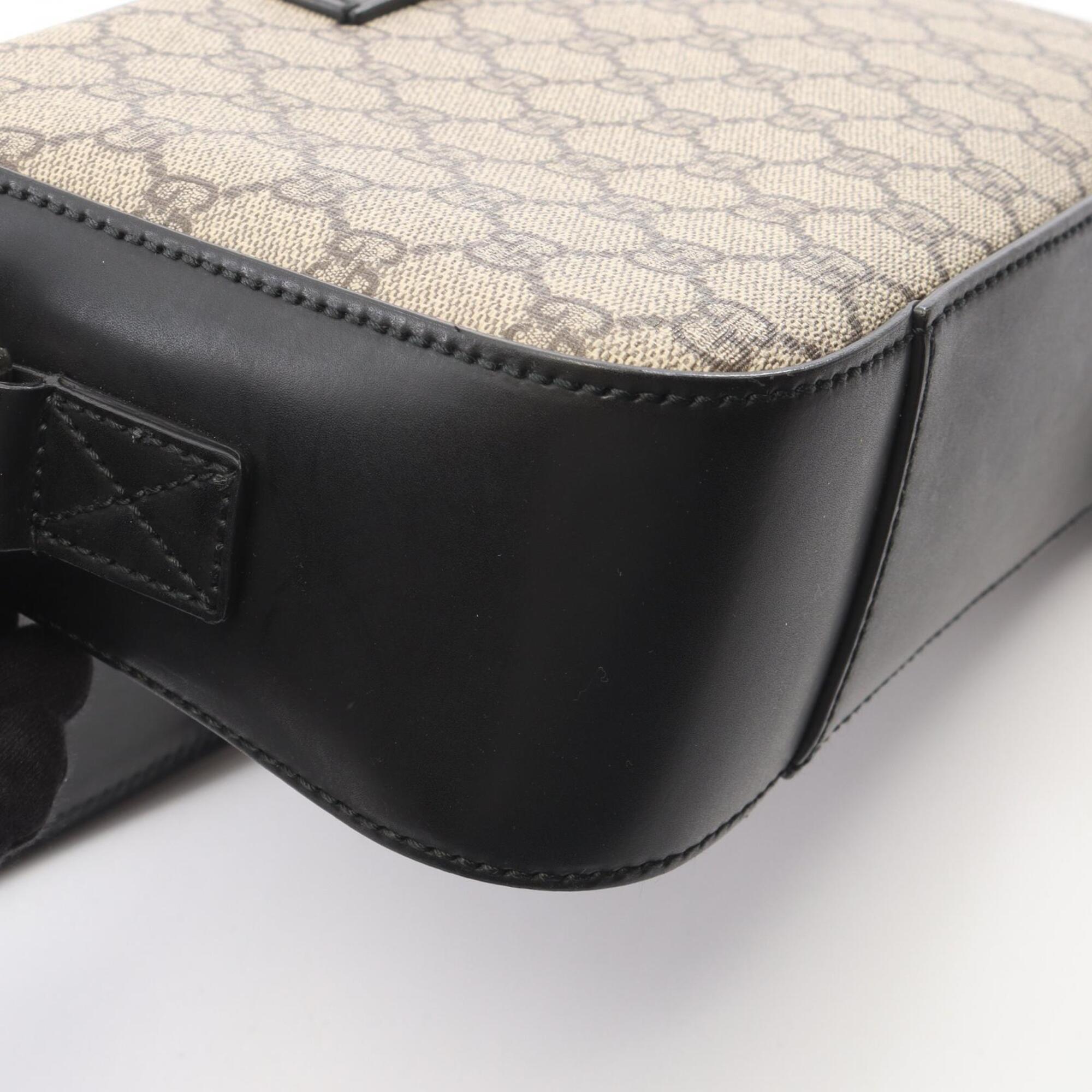 Gucci Beige Black Gg Supreme Handbag Shoulder Bag (Pre-Owned)