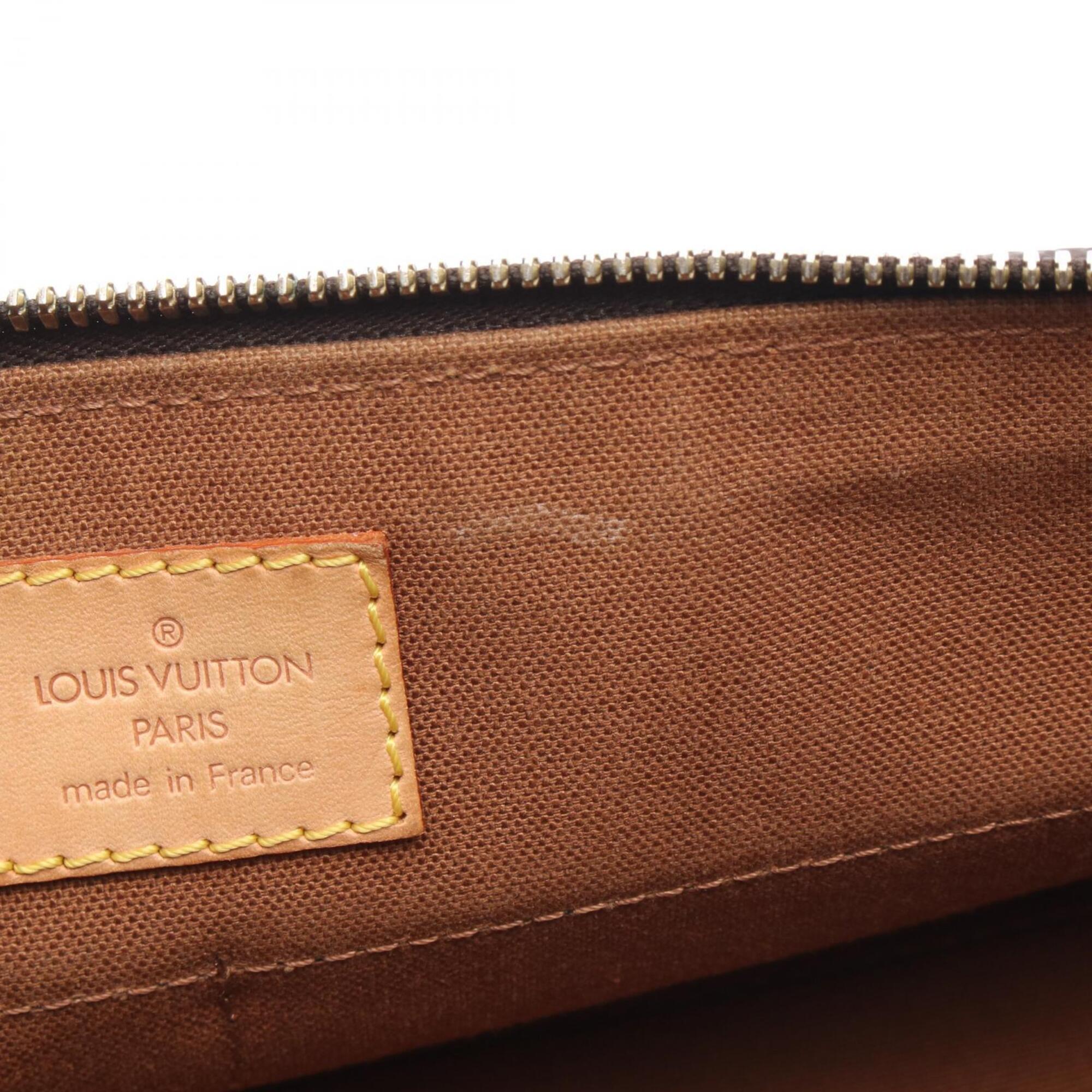 Louis Vuitton Brown Coated Canvas Leather Handbag Shoulder Bag (Pre-Owned)