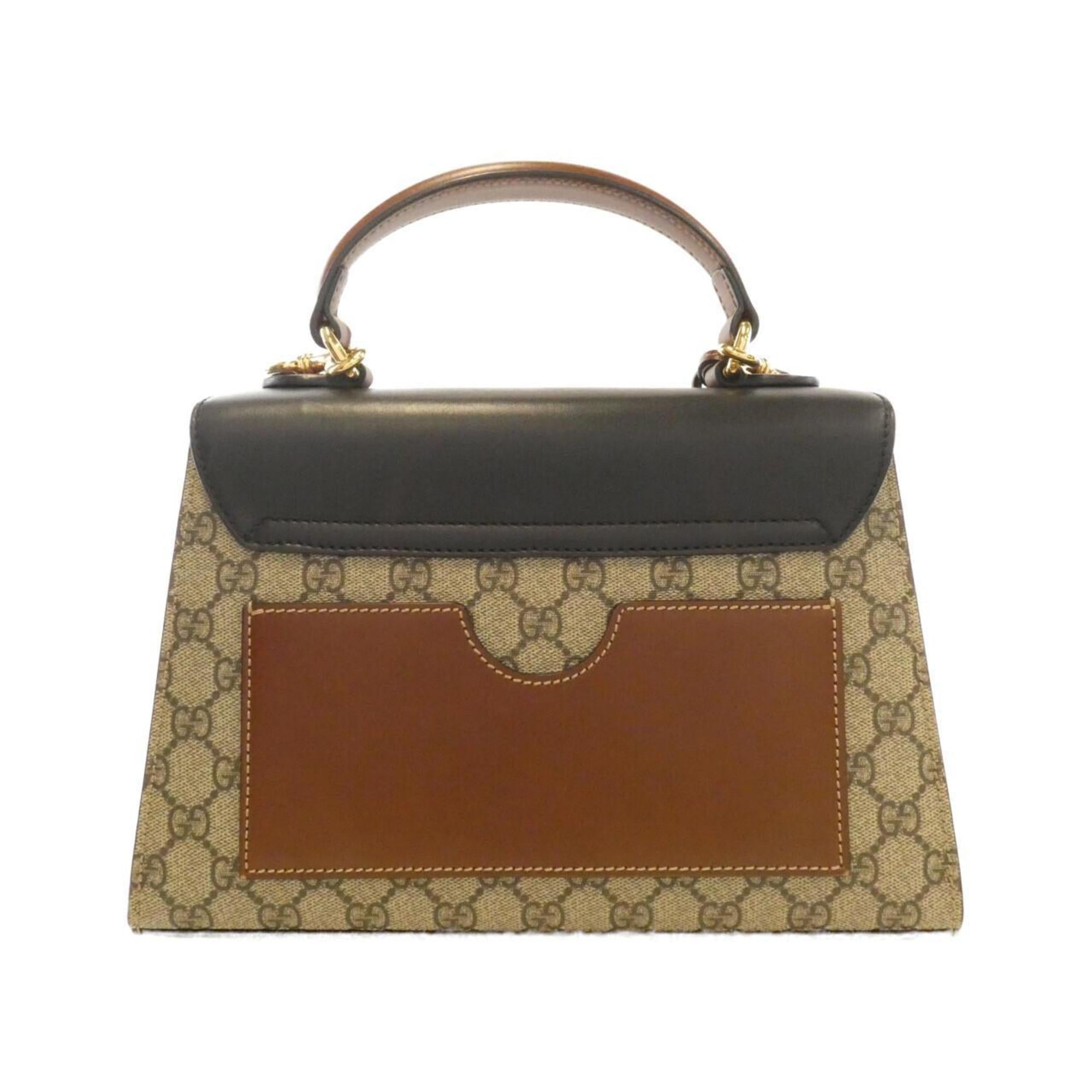Gucci Beige Brown Gg Supreme Canvas Handbag (Pre-Owned)