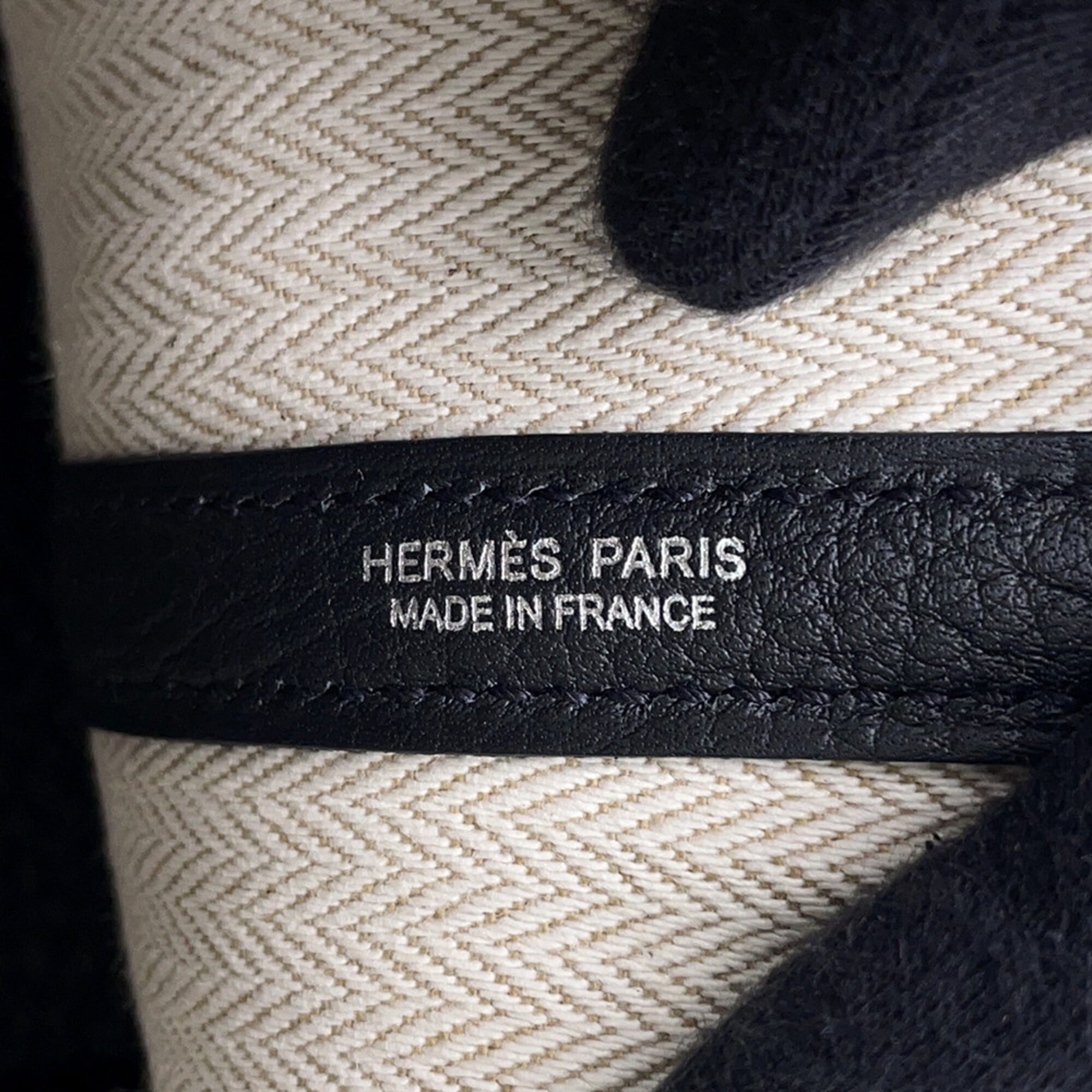Hermes Garden Black Negonda Leather Handbag Tote Bag