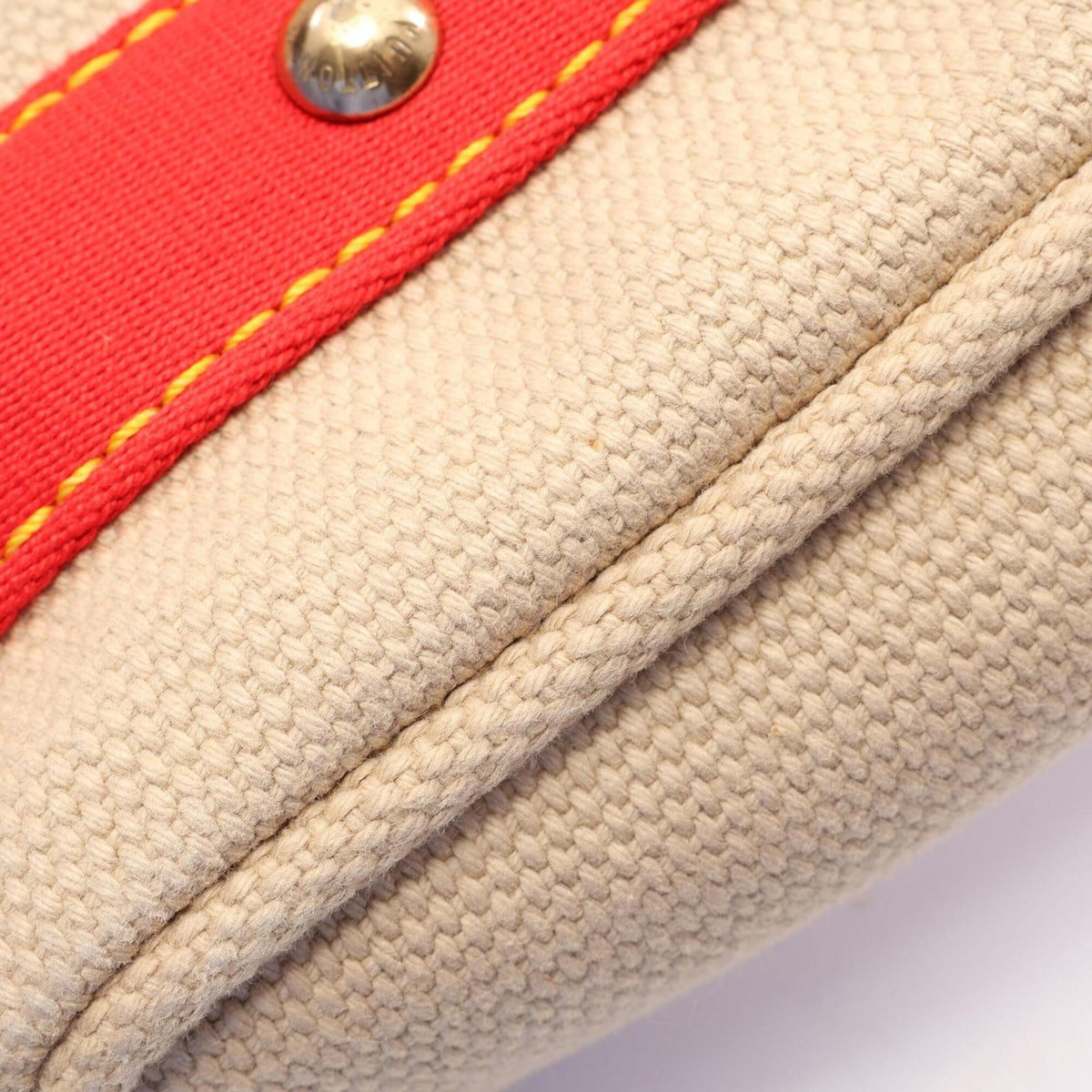 Louis Vuitton Antigua Beige Red Color Canvas Cuir Ombre Leather Handbag Tote Bag (Pre-Owned)