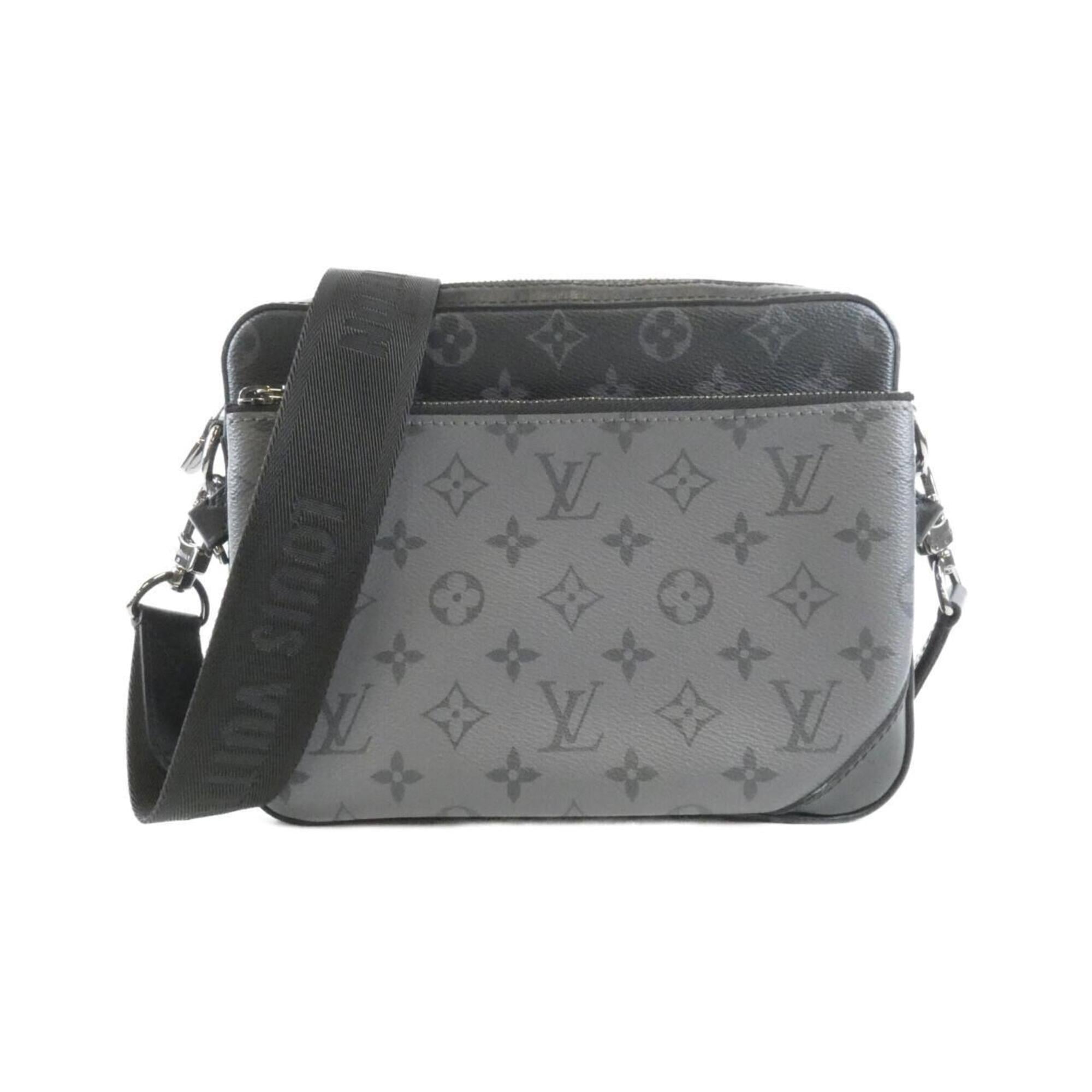 Louis Vuitton Monogram Eclipse Black Gris Coated Canvas Pouch Shoulder Bag (Pre-Owned)
