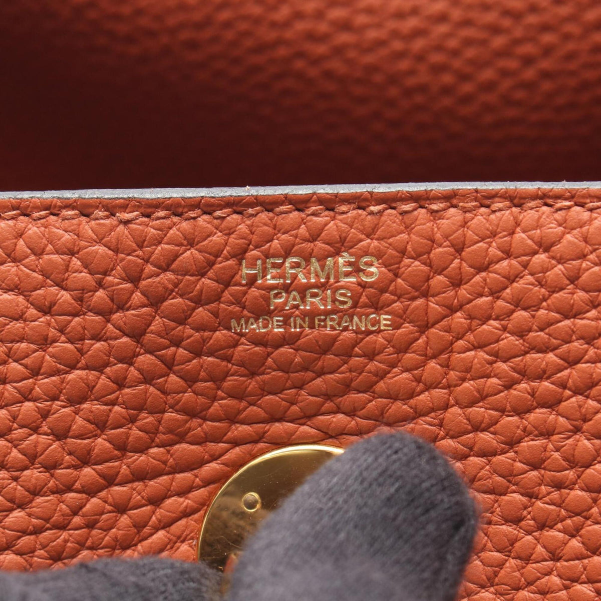 Hermes Brown Taurillon Clemence Leather Handbag Shoulder Bag (Pre-Owned)