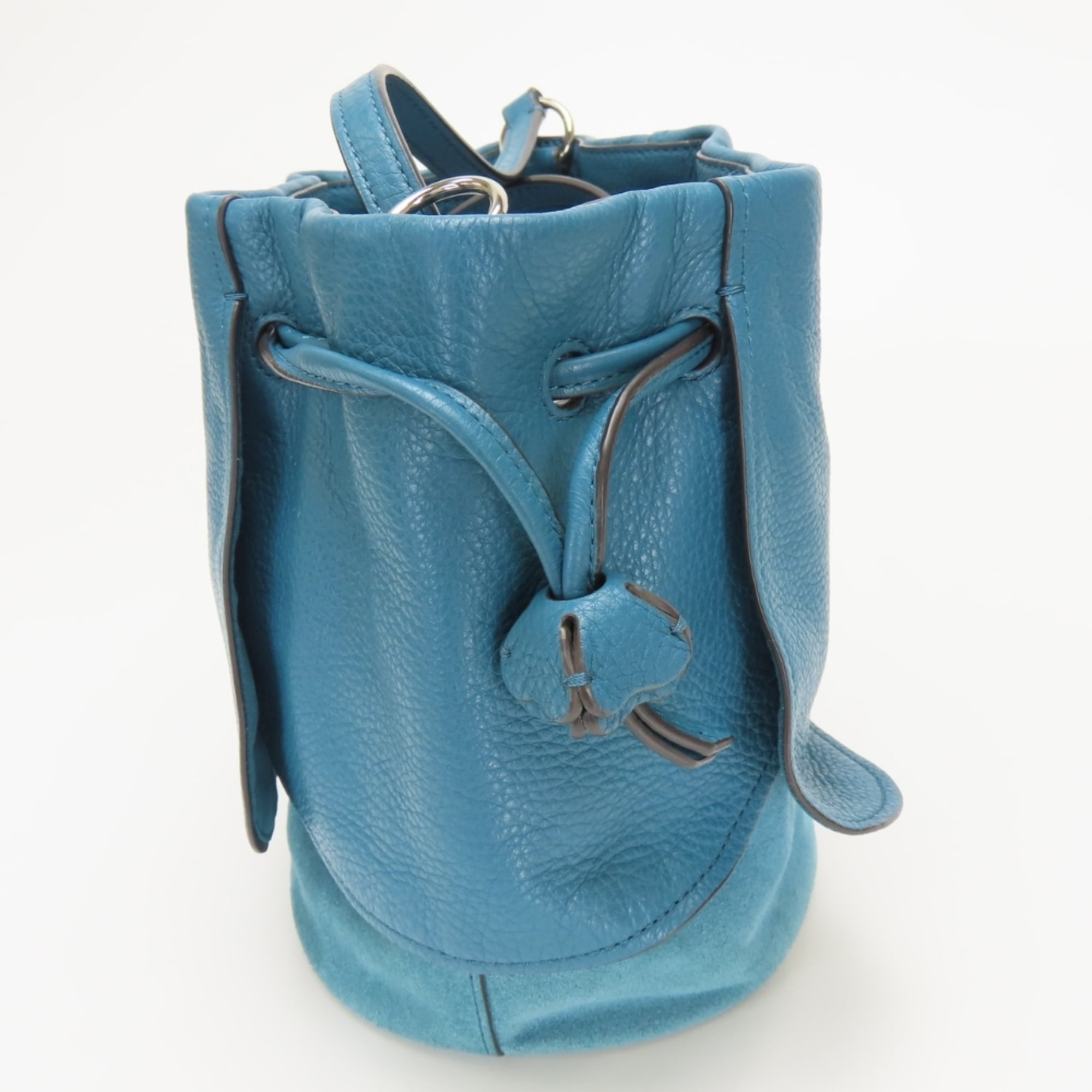 Coach Turquoise Leather Suede Shoulder Bag (Pre-Owned)