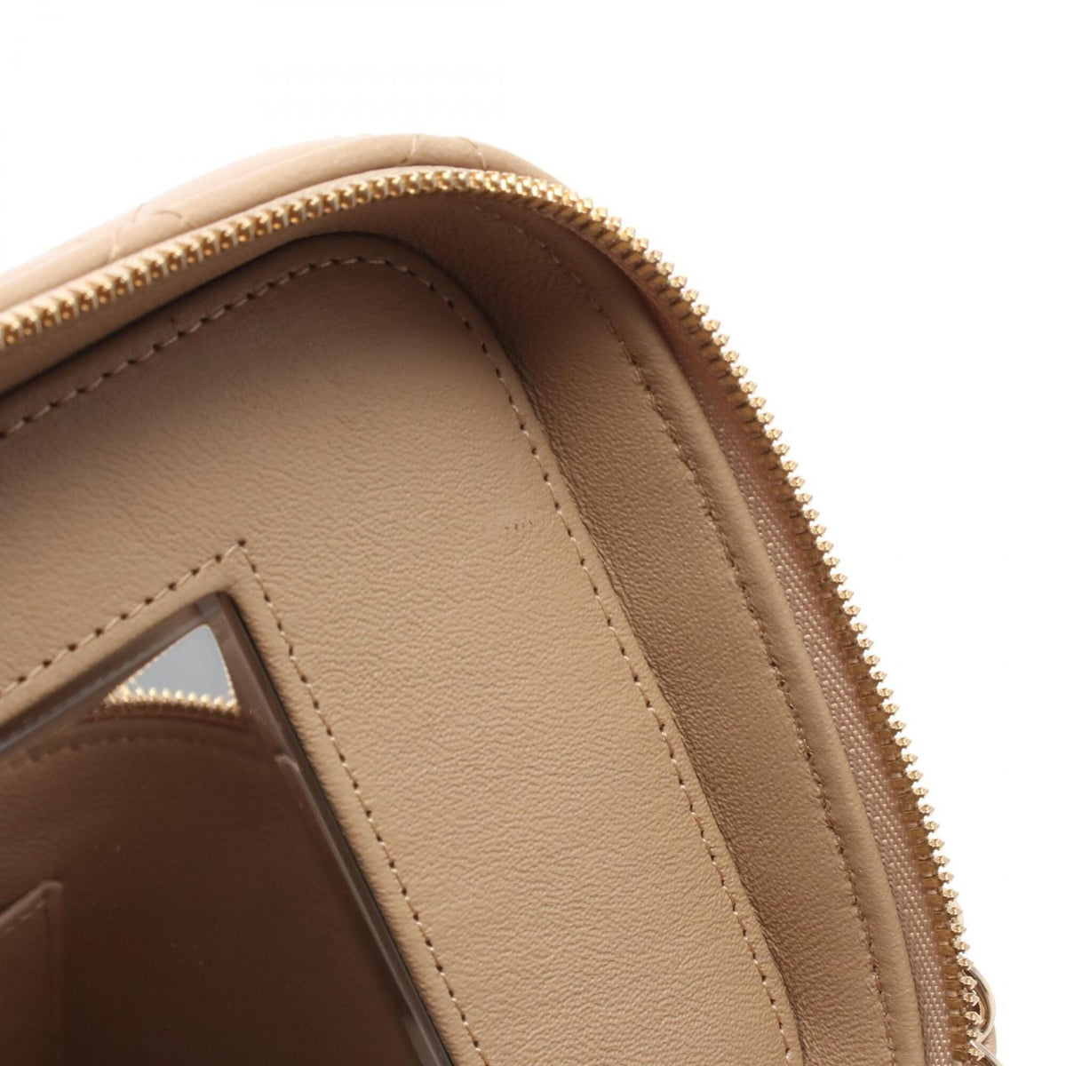 Chanel Beige Leather Handbag Shoulder Bag Vanity Bag (Pre-Owned)