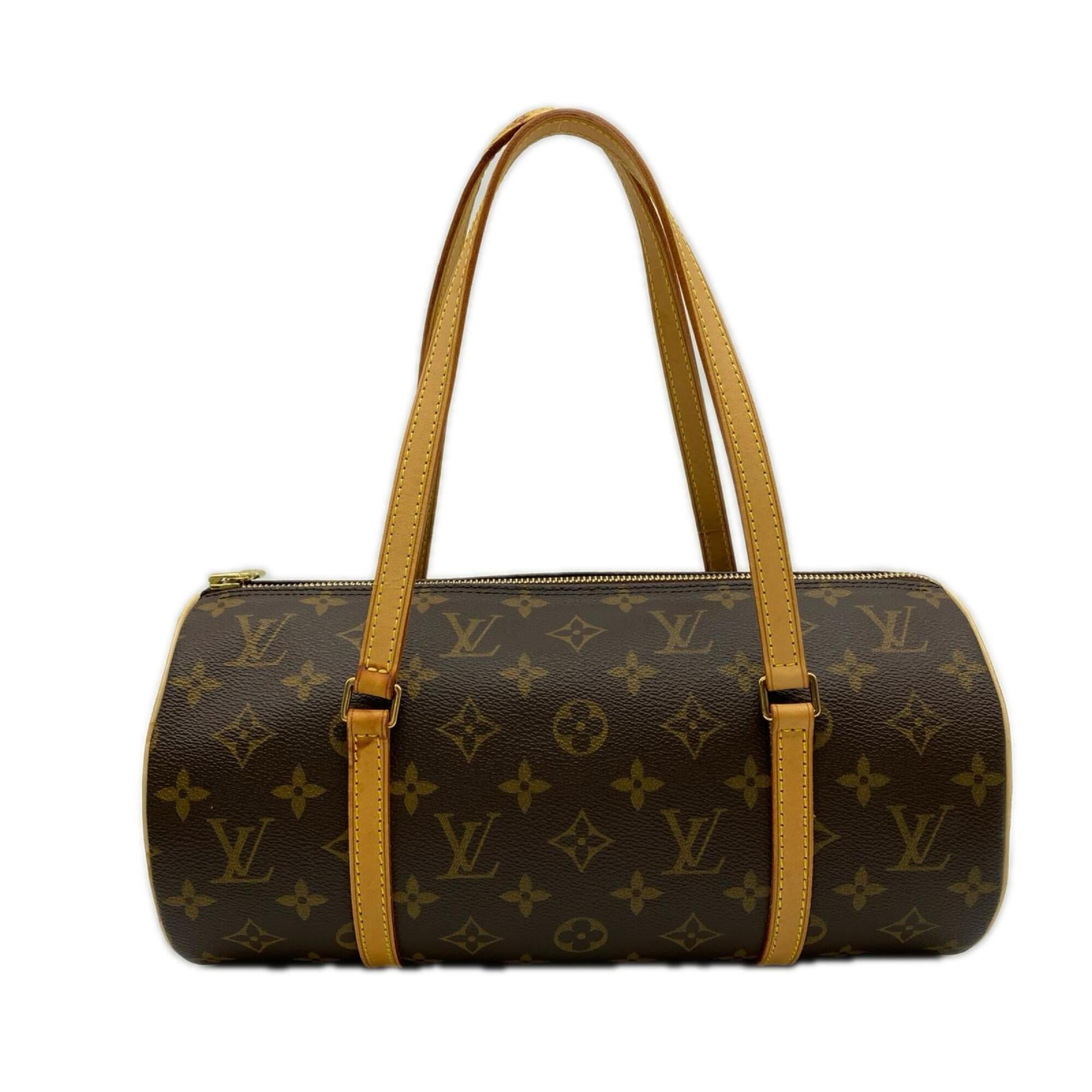 Louis Vuitton Monogram Beige Brown Coated Canvas Leather Handbag (Pre-Owned)
