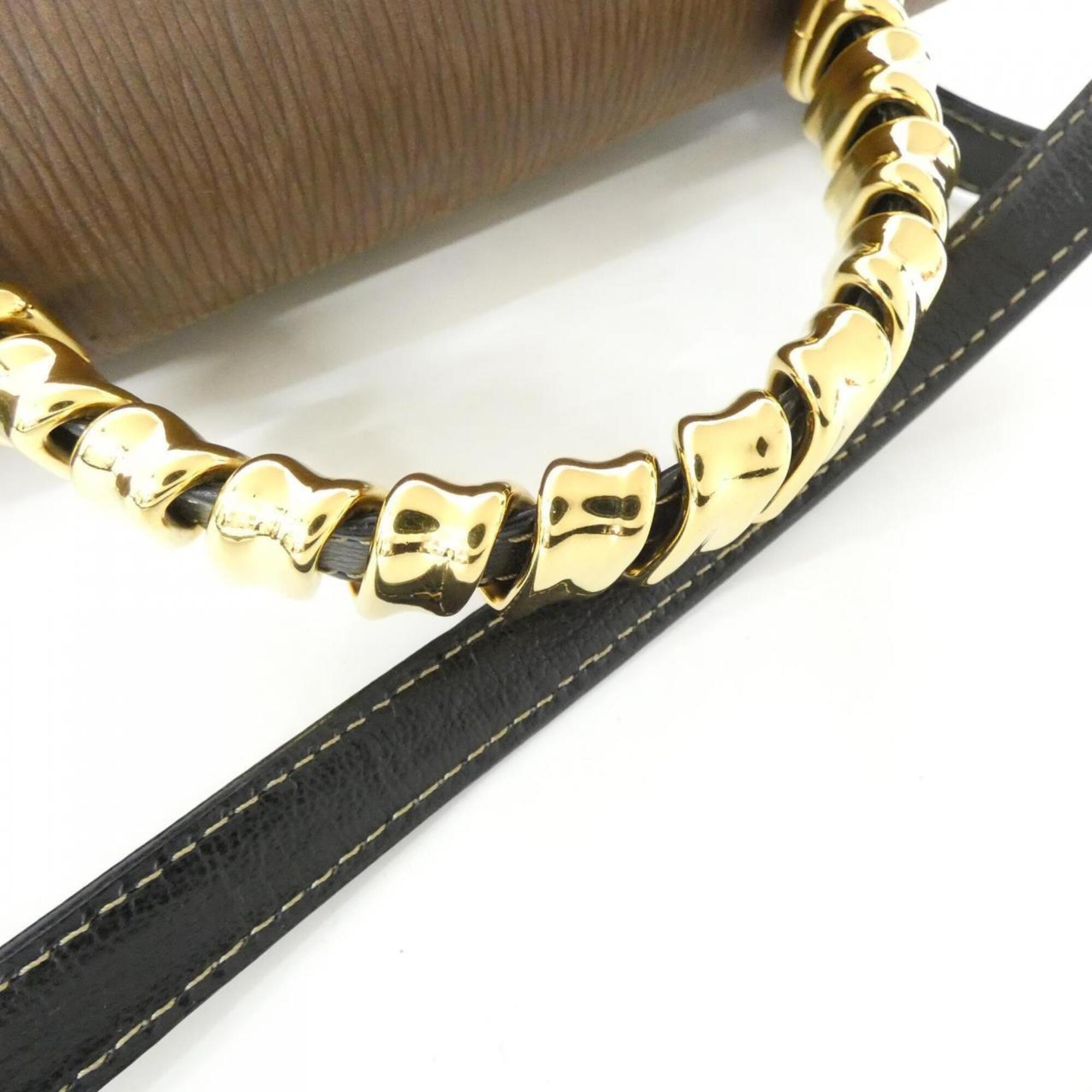 Loewe Black Brown Leather Handbag (Pre-Owned)