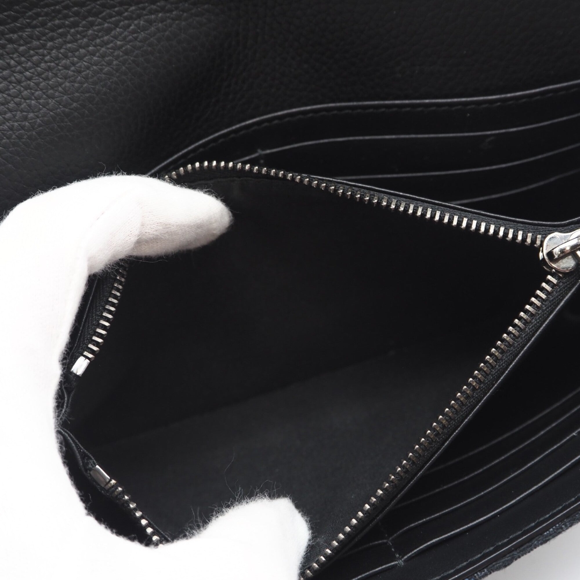 Christian Dior Black Canvas Leather Long Wallet (Bi-Fold) (Pre-Owned)