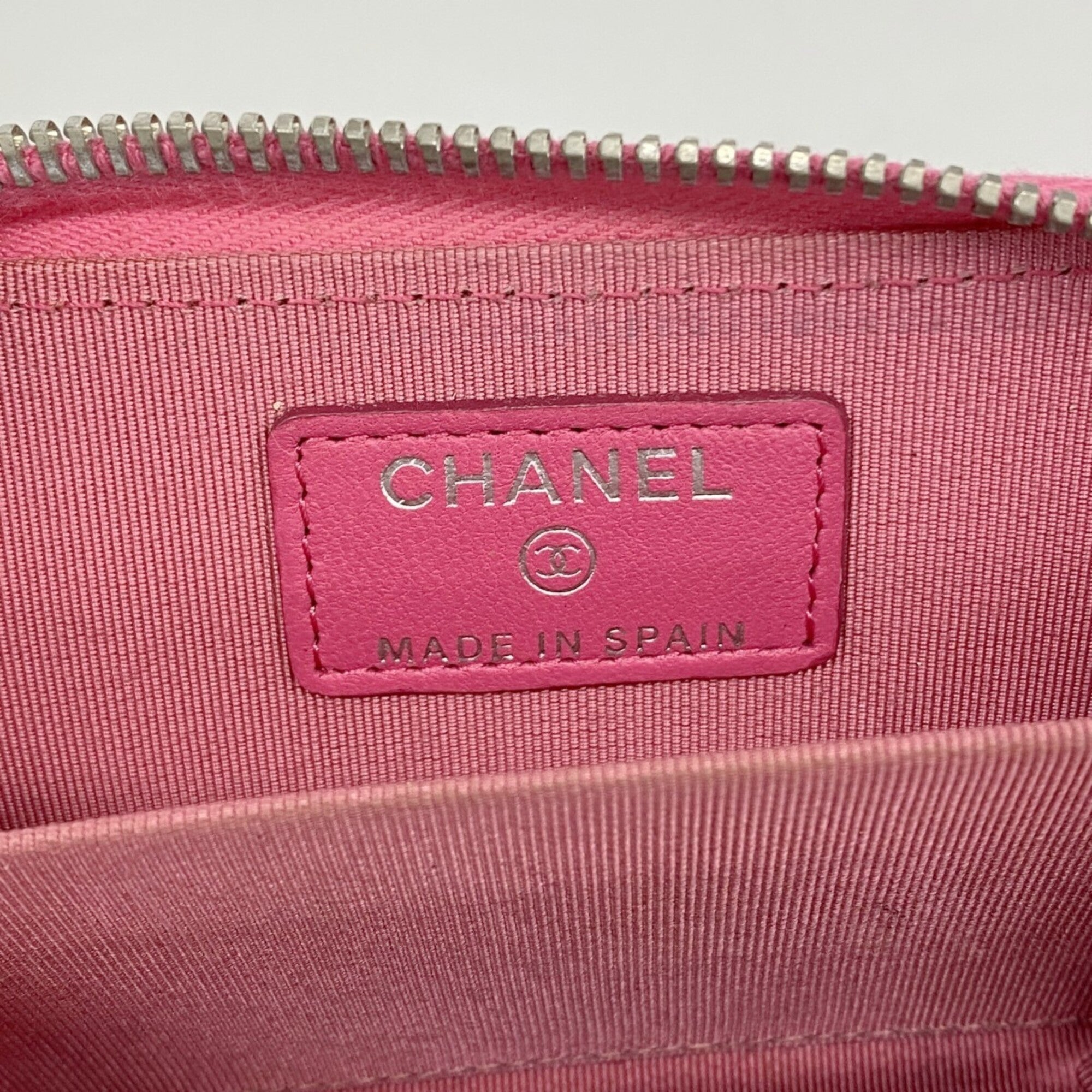 Chanel Pink Leather Coin Purse/Coin Case (Pre-Owned)