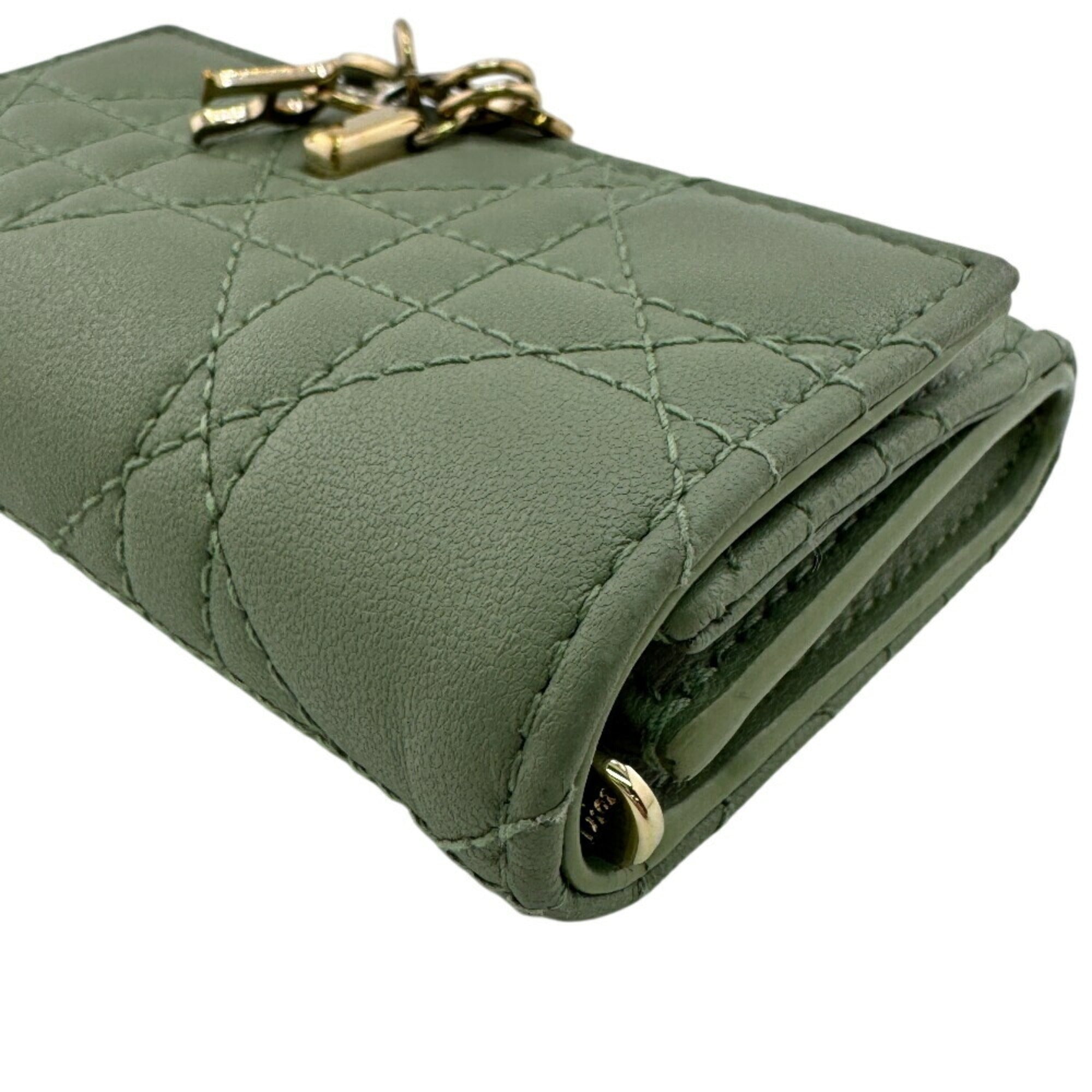 Christian Dior Green Leather Wallet (Bi-Fold) (Pre-Owned)