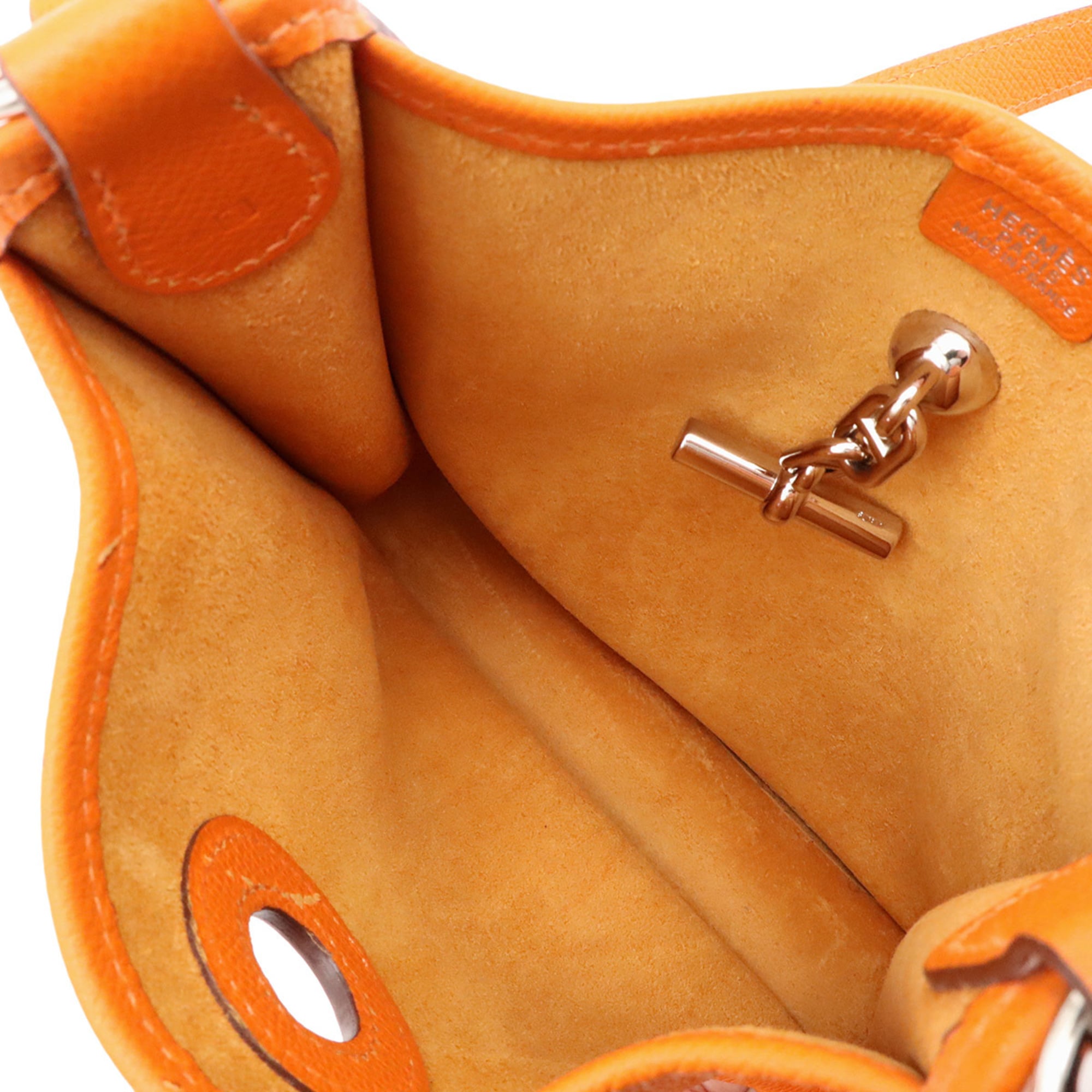 Hermes Orange Epsom Leather Pochette Shoulder Bag (Pre-Owned)