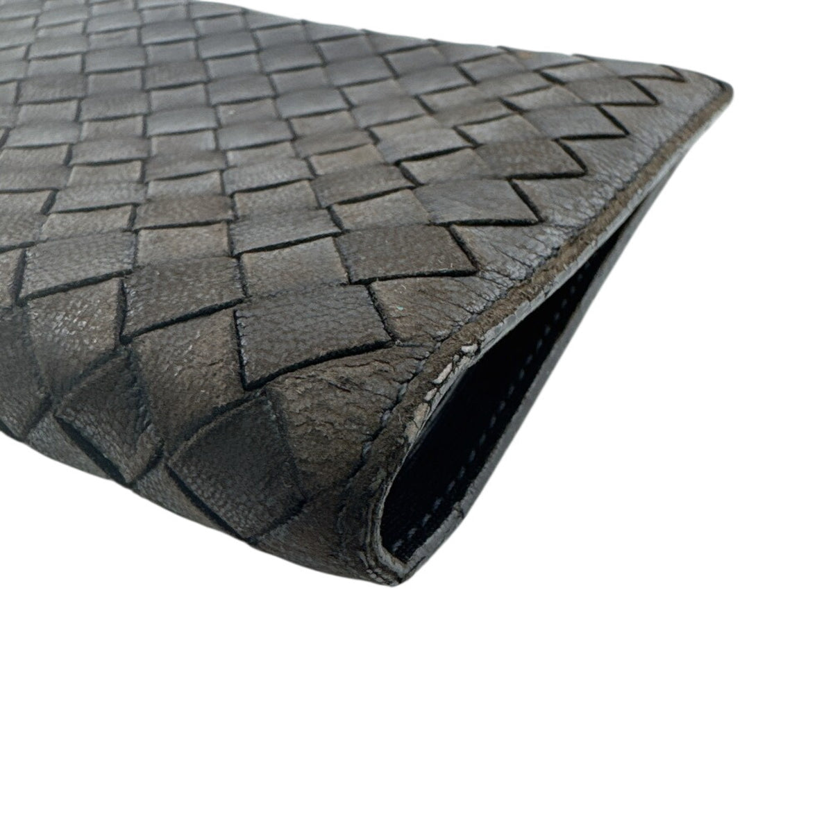 Bottega Veneta Black Intrecciato Long Wallet (Bi-Fold) (Pre-Owned)