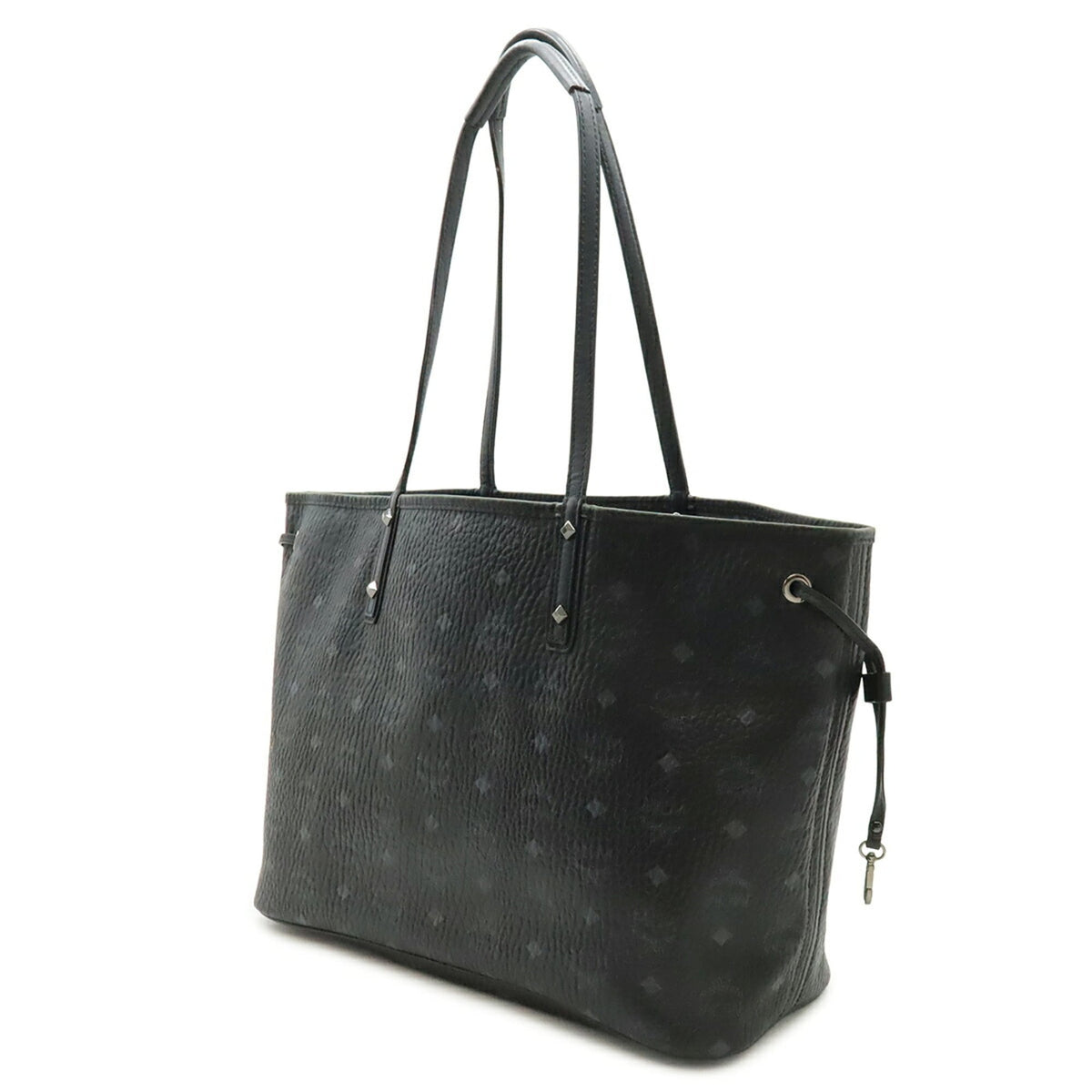 Mcm Black Blue Canvas Pouch Shoulder Bag Tote Bag (Pre-Owned)