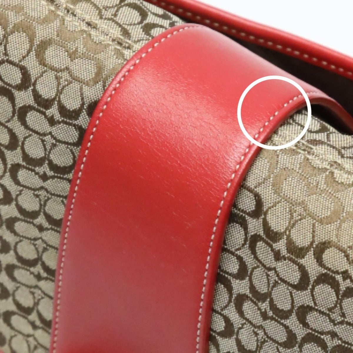 Coach Brown Red Color Canvas Shoulder Bag (Pre-Owned)