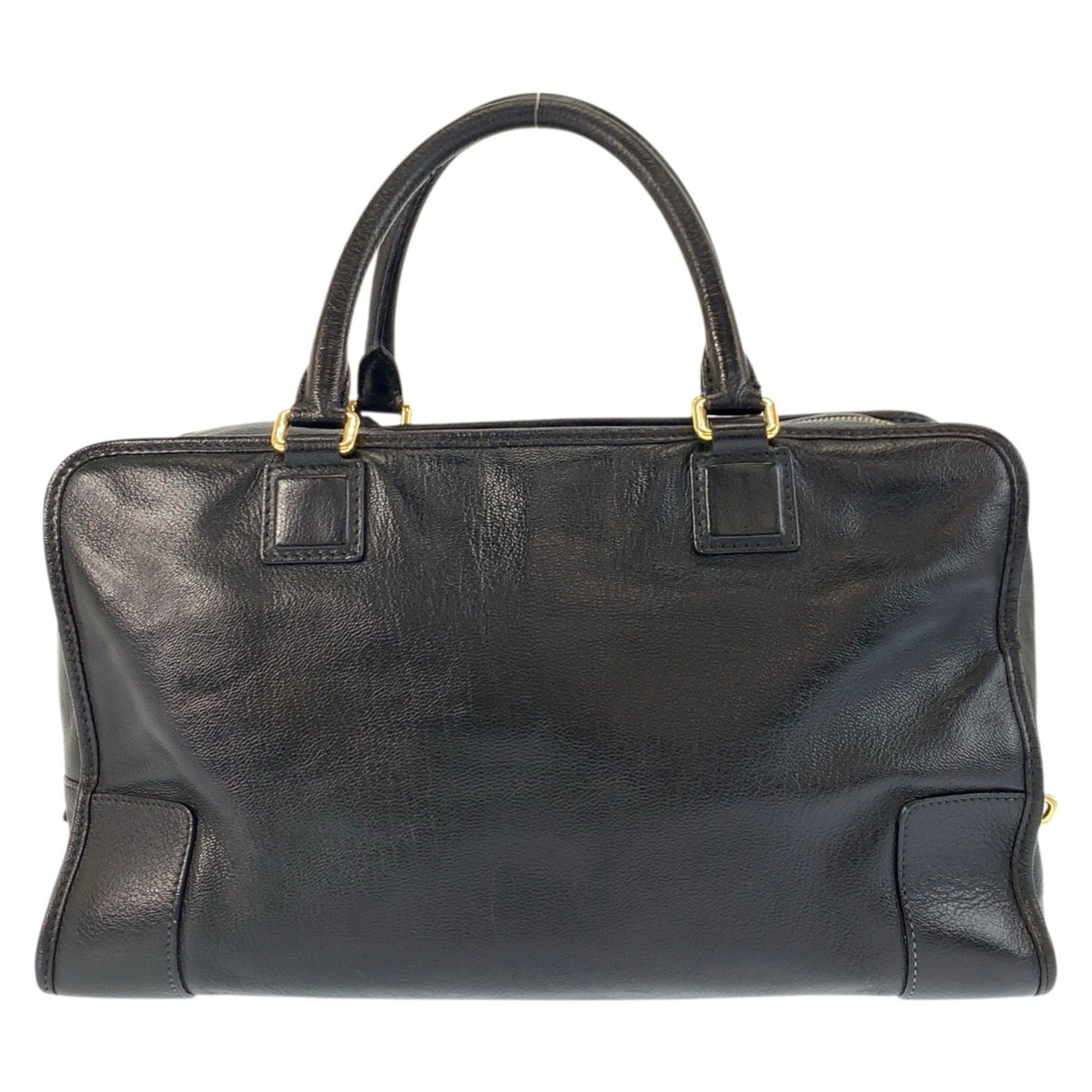 Loewe Black Leather Boston Bag Handbag (Pre-Owned)
