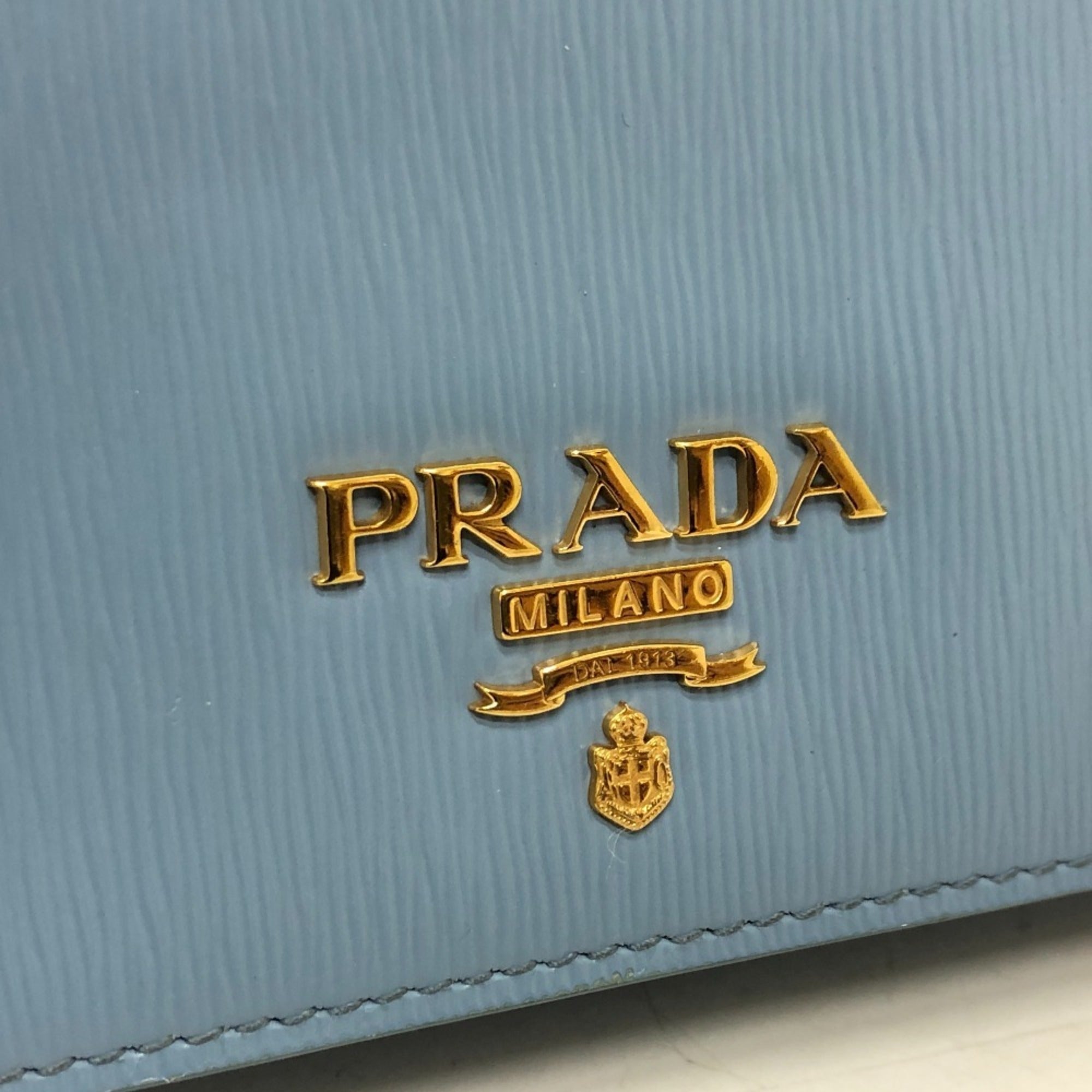 Prada Blue Leather Shoulder Bag (Pre-Owned)
