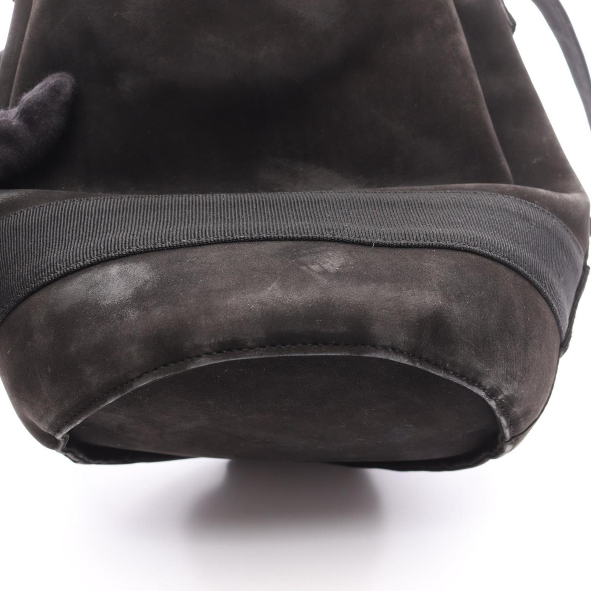 Salvatore Ferragamo Vara Black Suede Shoulder Bag (Pre-Owned)
