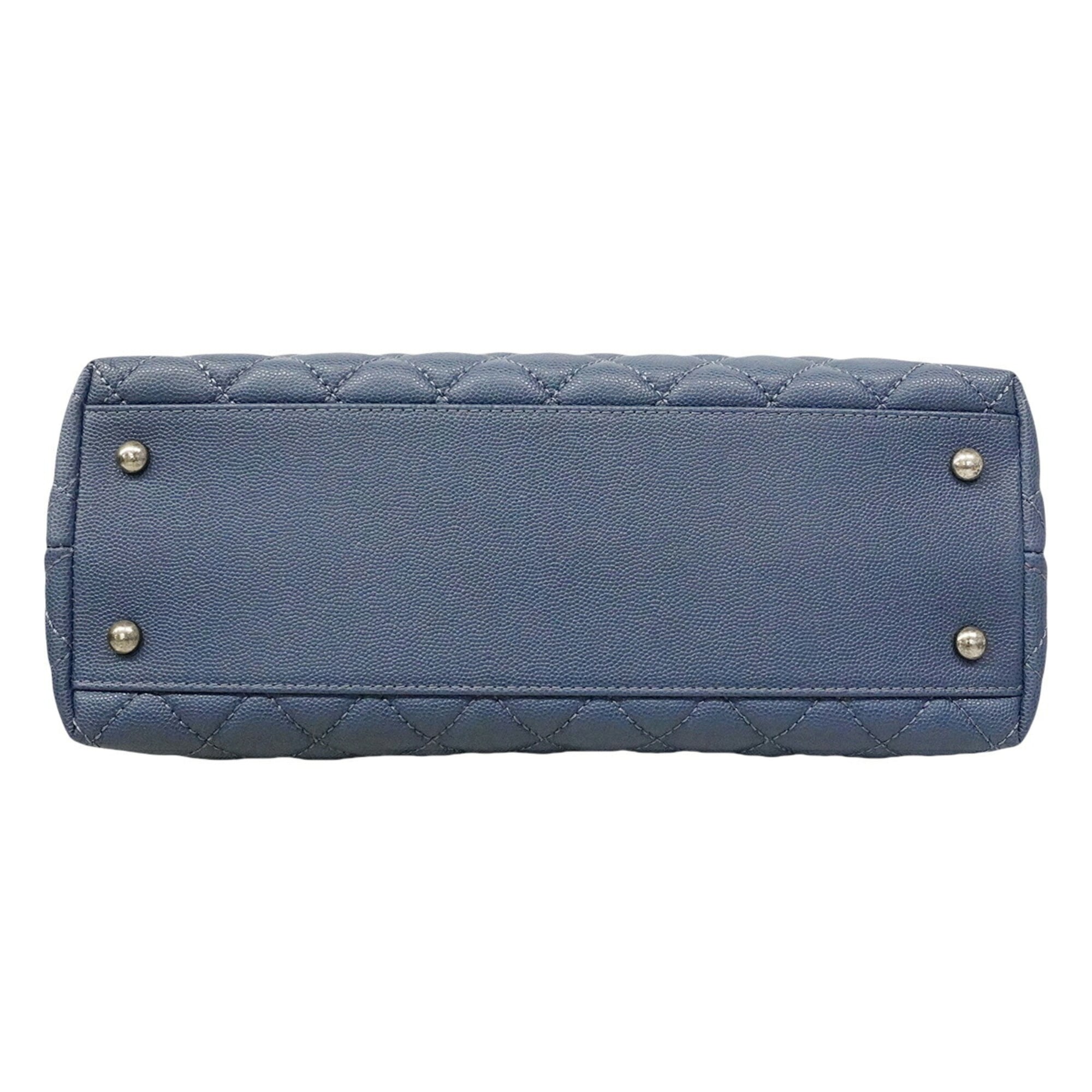 Chanel Blue Grained Calfskin Handbag (Pre-Owned)