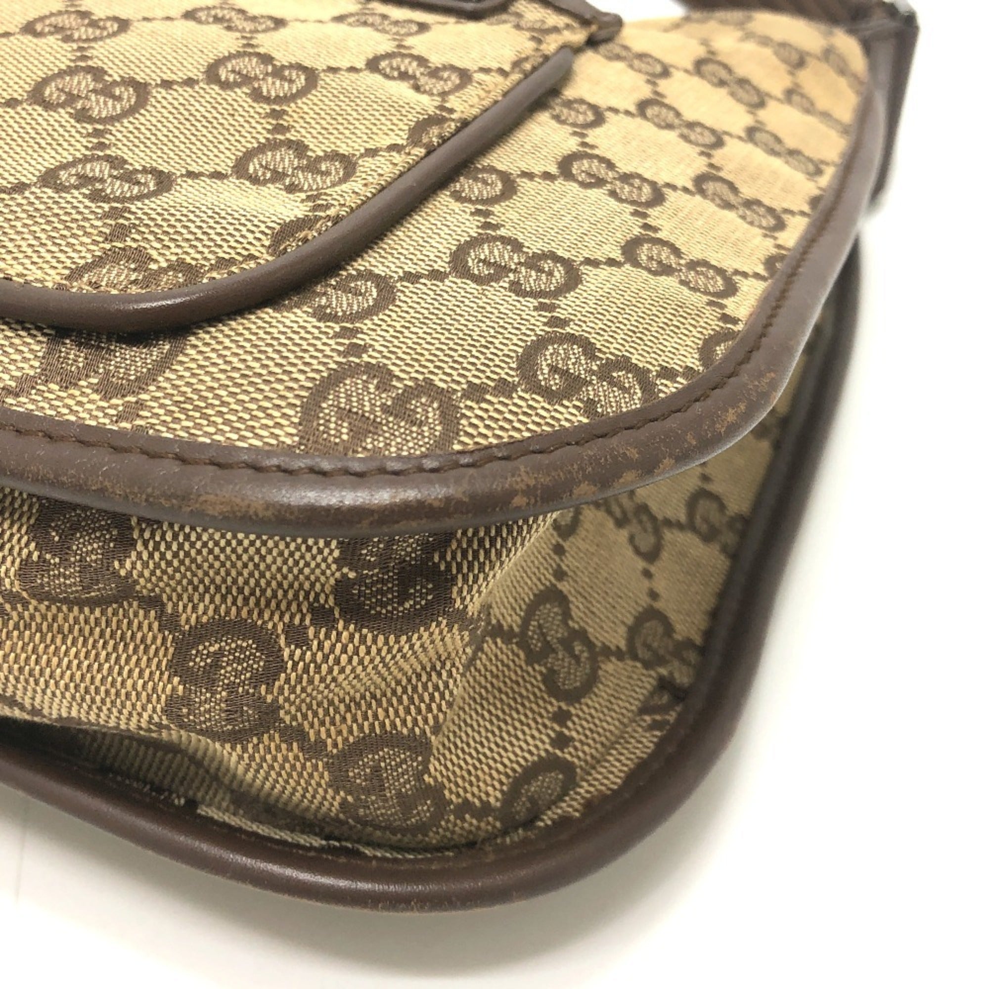 Gucci Beige Canvas Handbag Shoulder Bag (Pre-Owned)