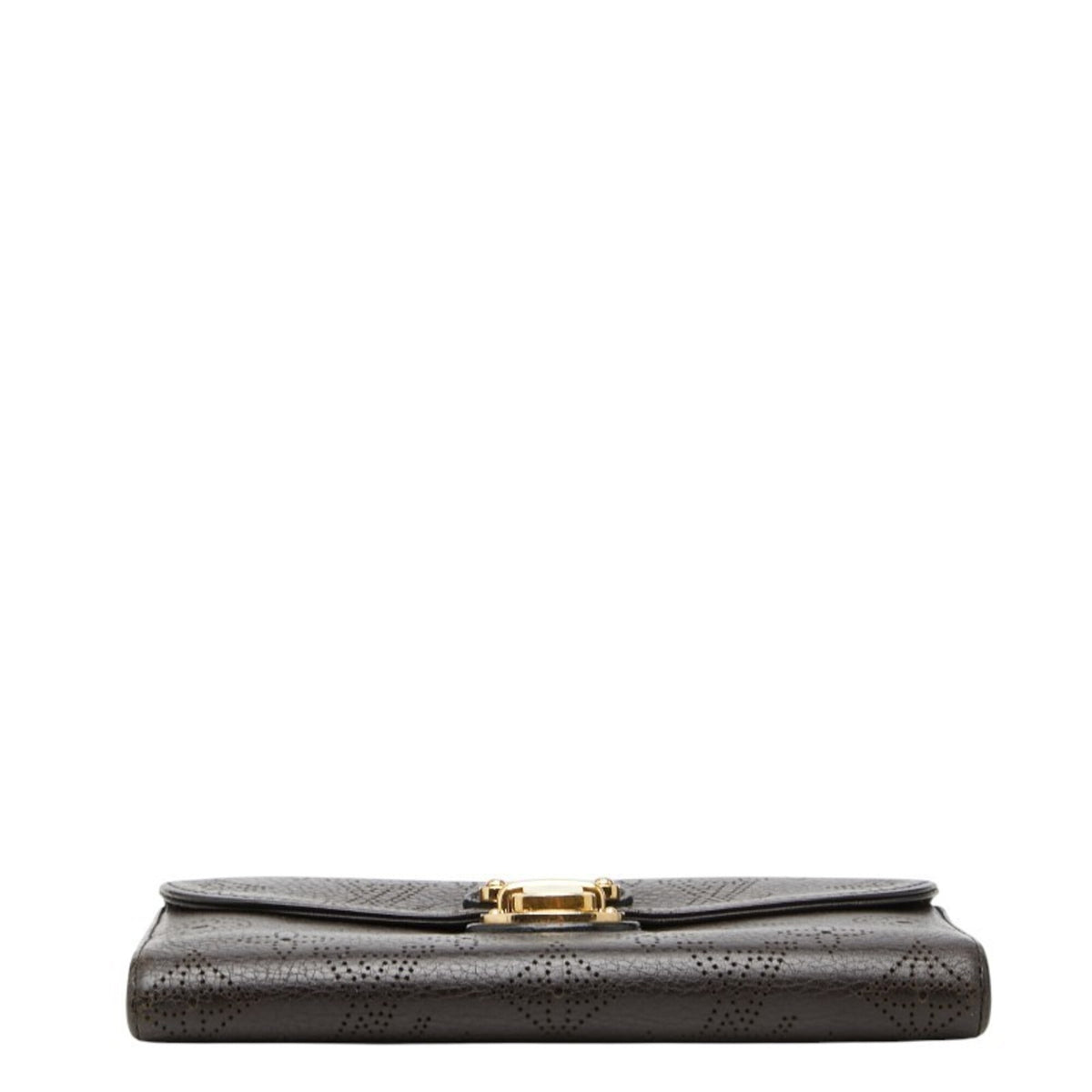 Louis Vuitton Monogram Dark Brown Leather Long Wallet (Tri-Fold) (Pre-Owned)