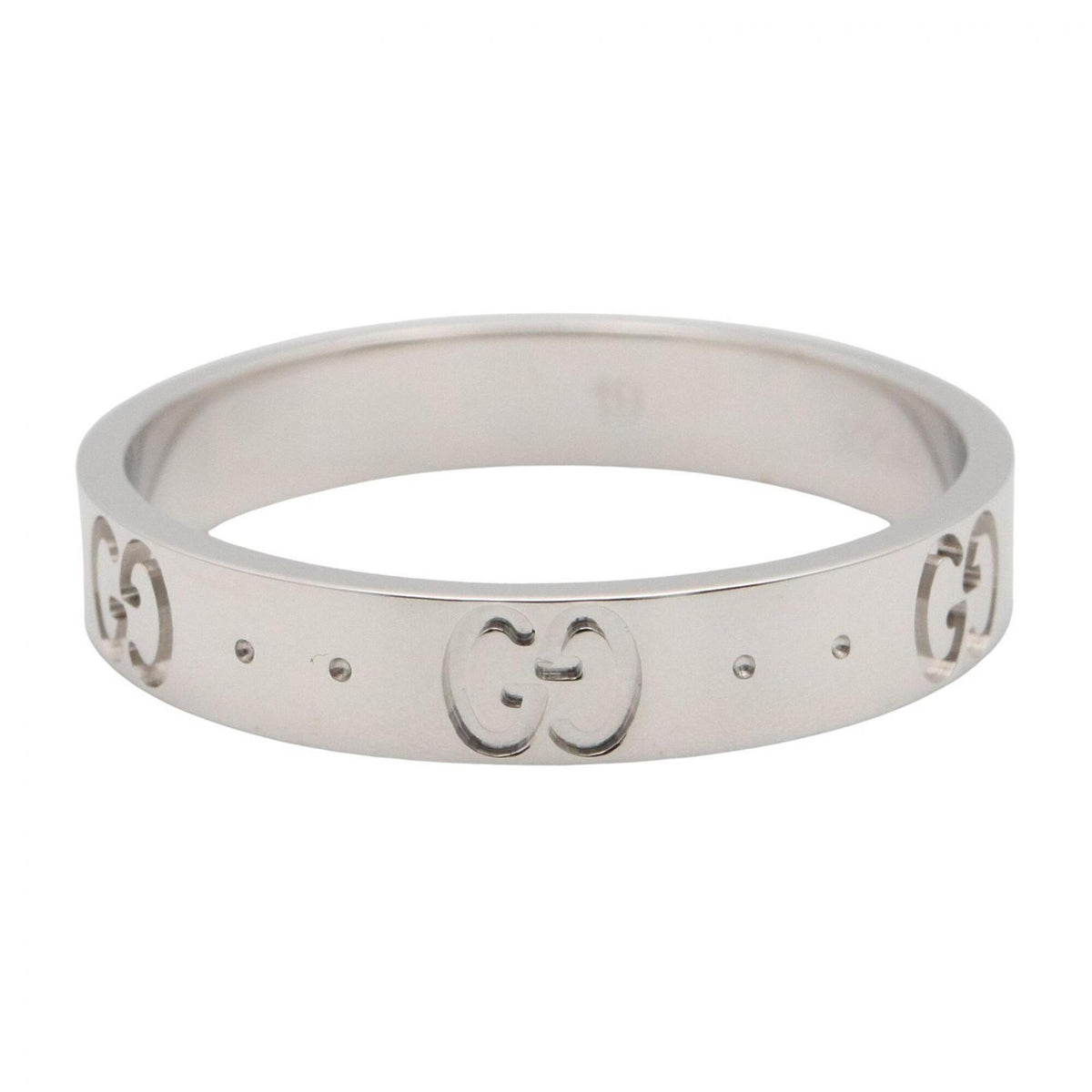 Gucci Silver White Gold (18K) Band Ring (Pre-Owned)