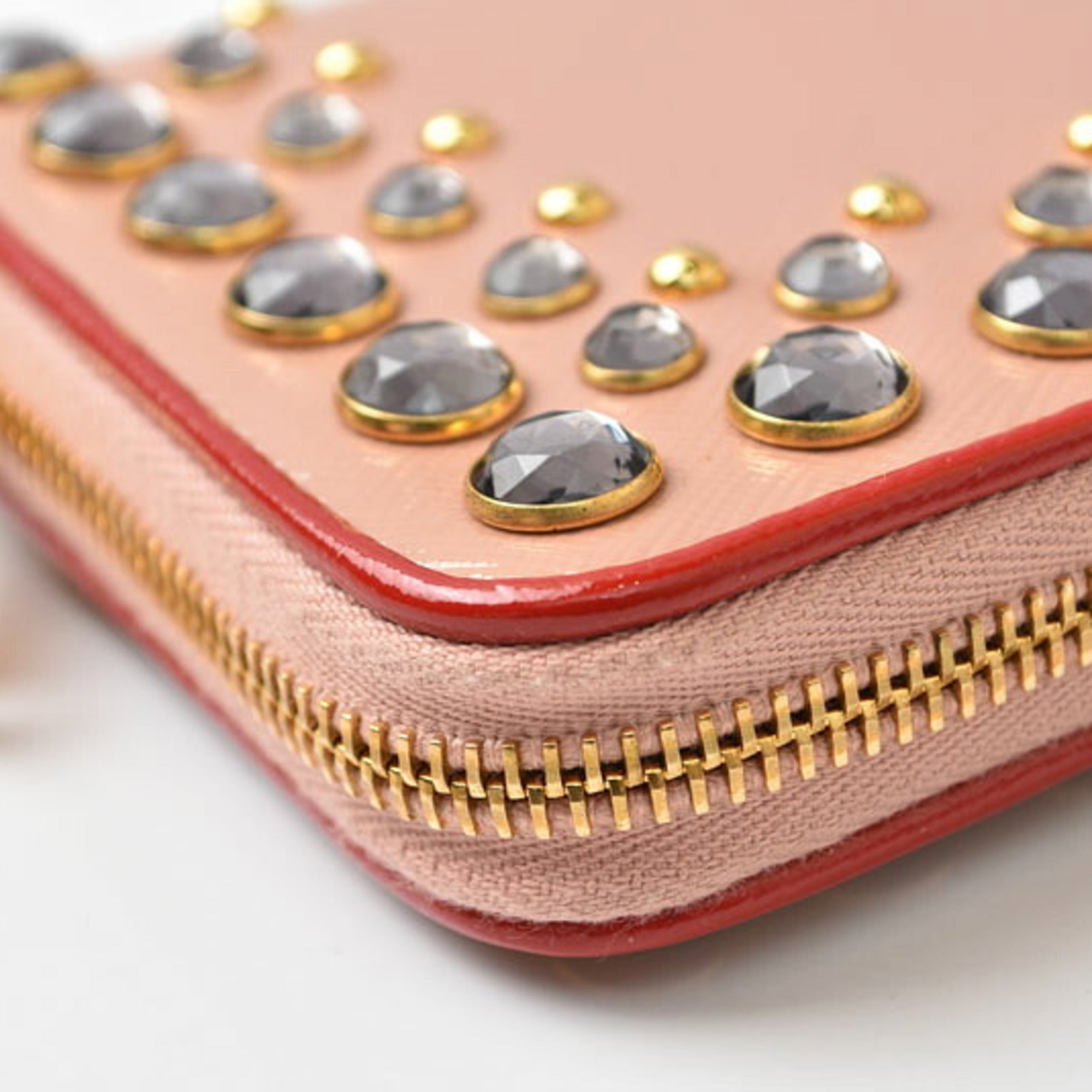 Prada Beige Rose Pink Beige Patent Leather Coin Purse/Coin Case (Pre-Owned)