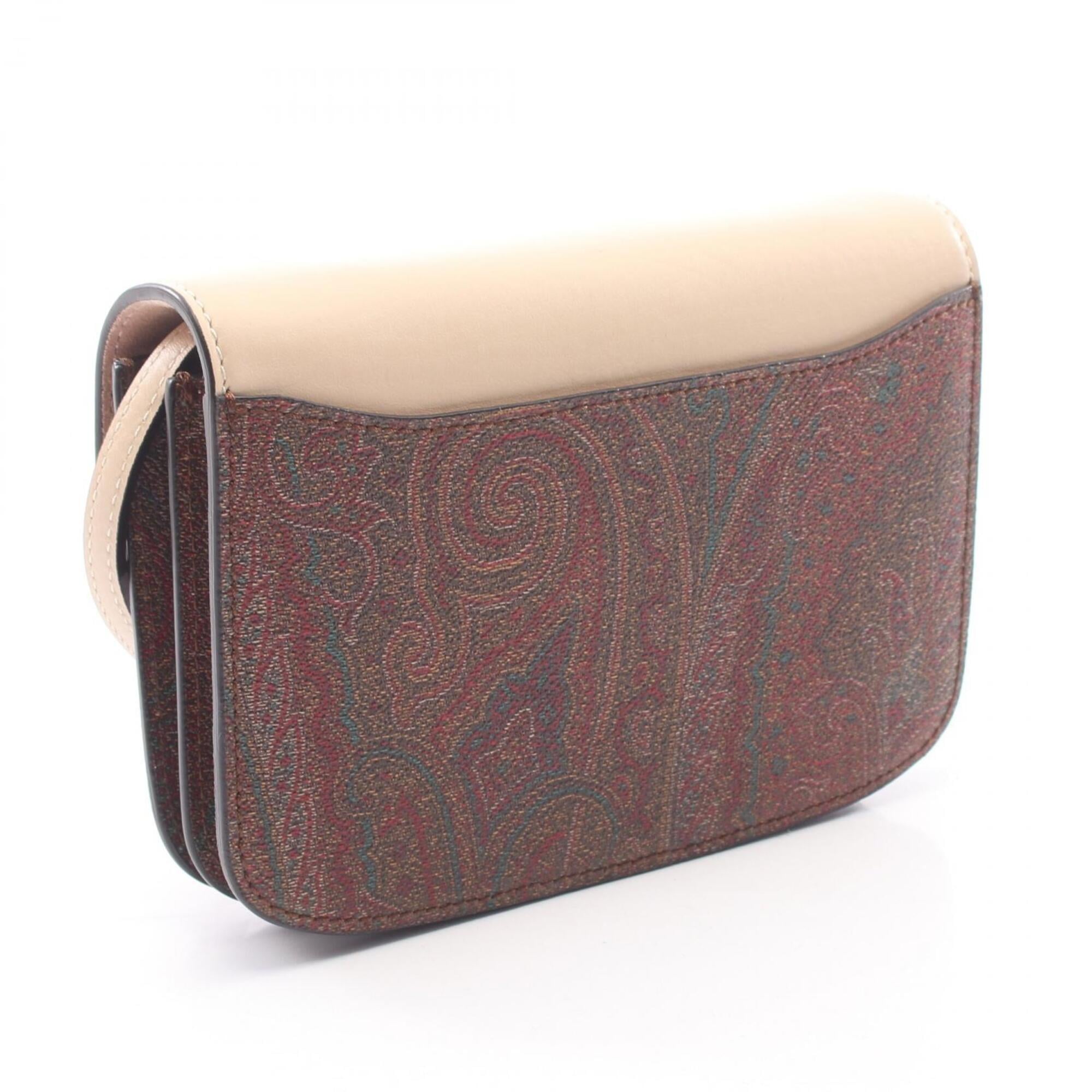 Etro Beige Multi-Color Coated Canvas Leather Handbag Shoulder Bag (Pre-Owned)