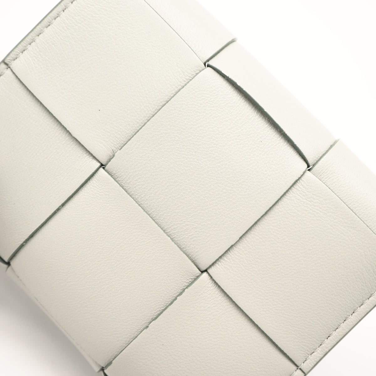 Bottega Veneta Gray Green Leather Wallet (Tri-Fold) (Pre-Owned)