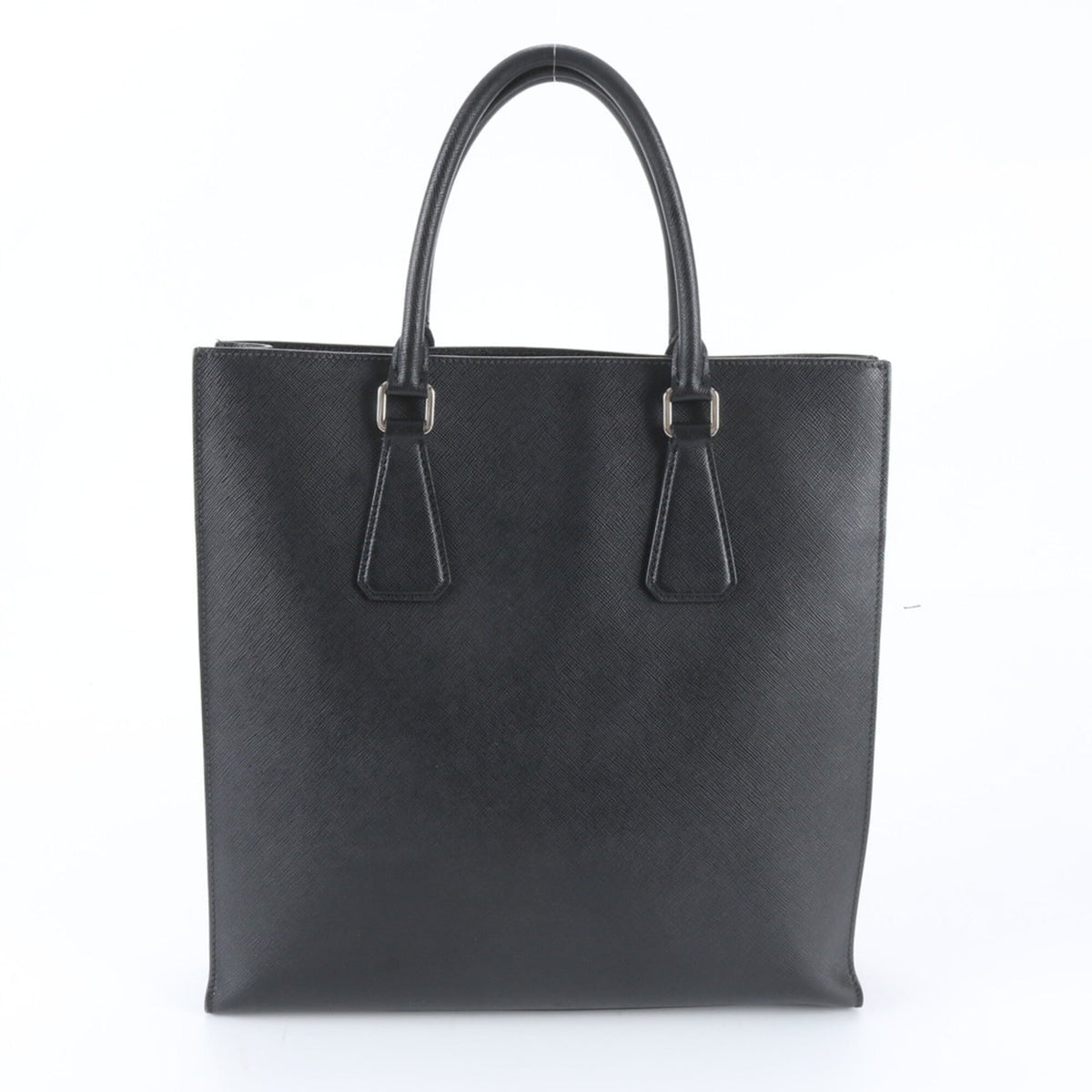 Prada Black Leather Shoulder Bag Tote Bag (Pre-Owned)