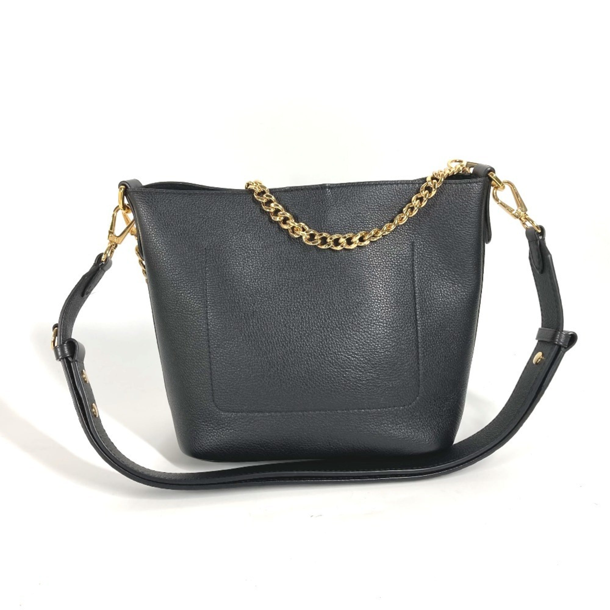 Louis Vuitton Black Leather Shoulder Bag (Pre-Owned)
