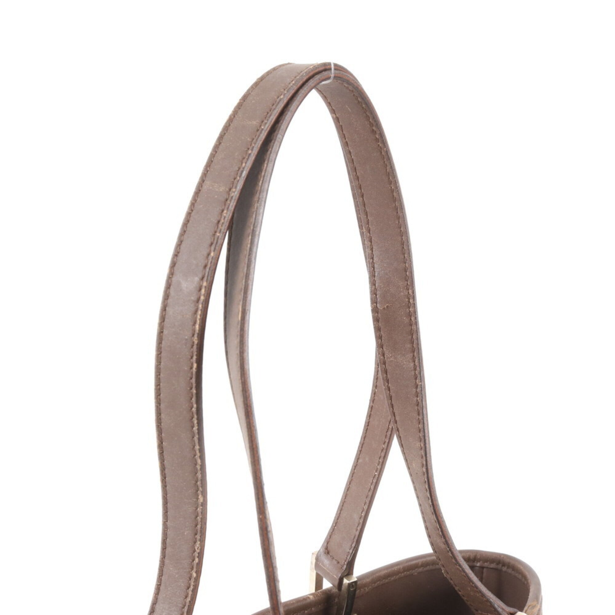 Gucci Gg Canvas Brown Gg Canvas Leather Handbag Tote Bag (Pre-Owned)