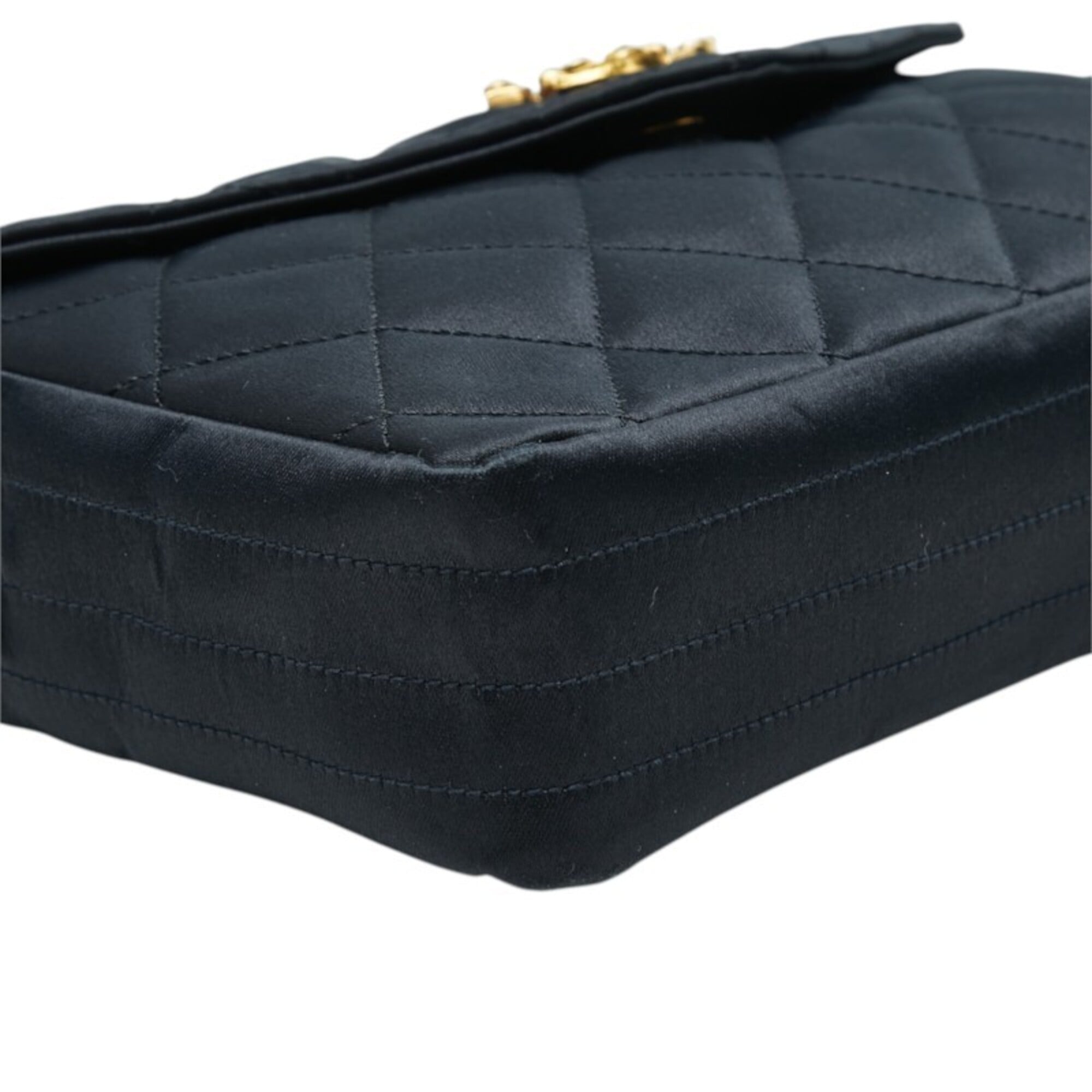 Chanel Black Satin Shoulder Bag (Pre-Owned)
