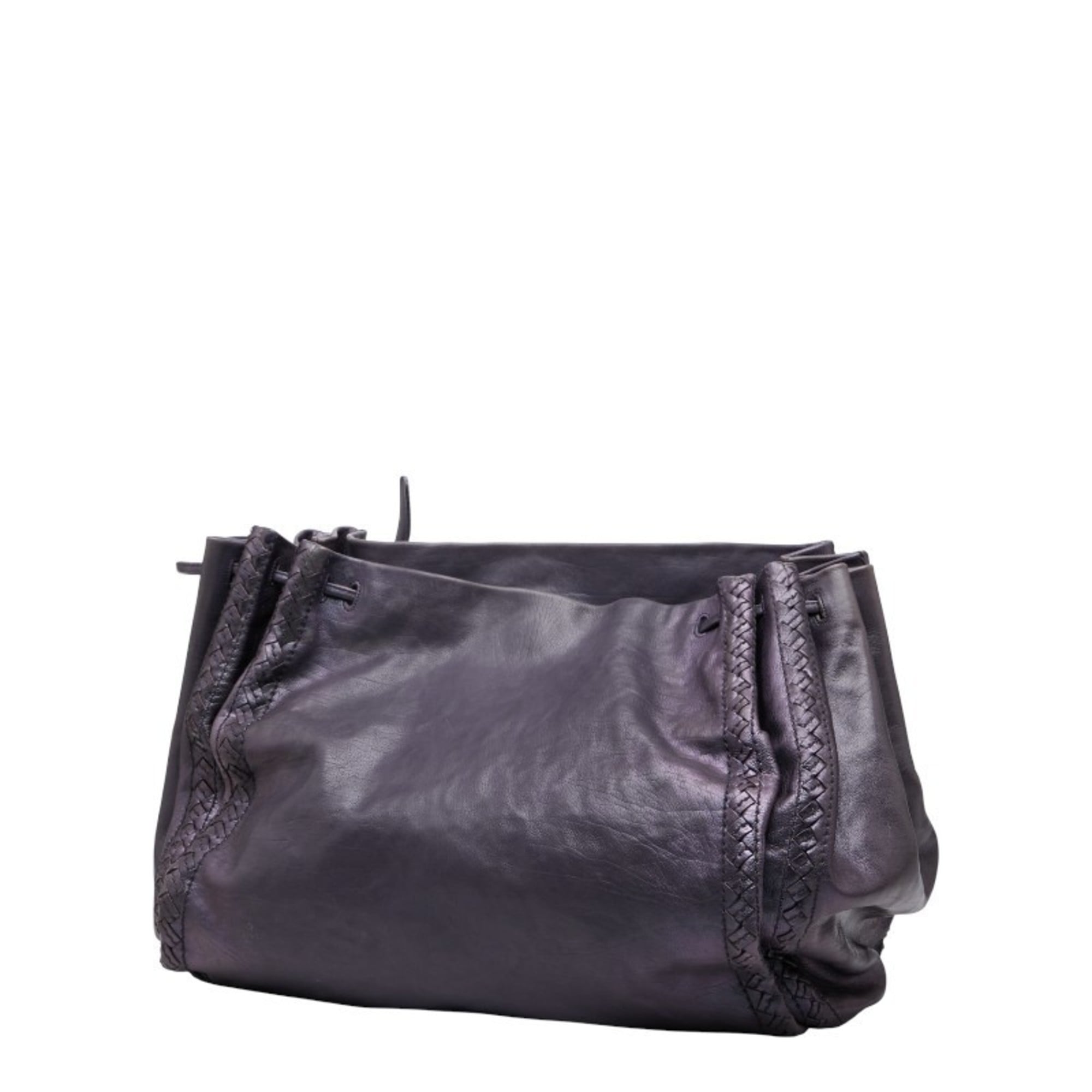 Bottega Veneta Purple Leather Shoulder Bag (Pre-Owned)