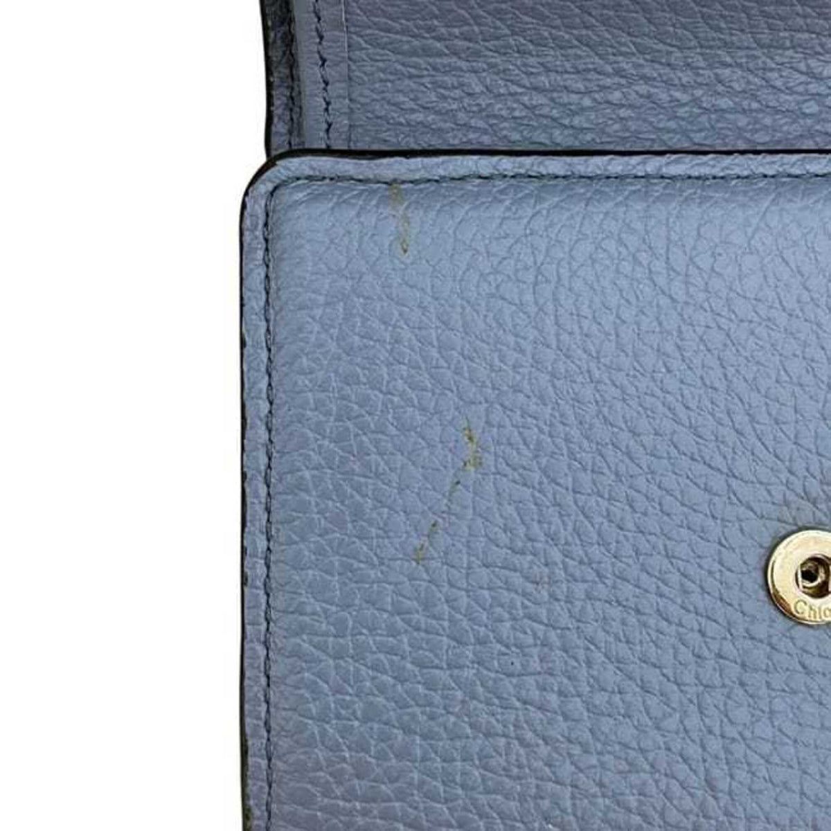 Chloé Blue Light Blue Leather Wallet (Tri-Fold) (Pre-Owned)
