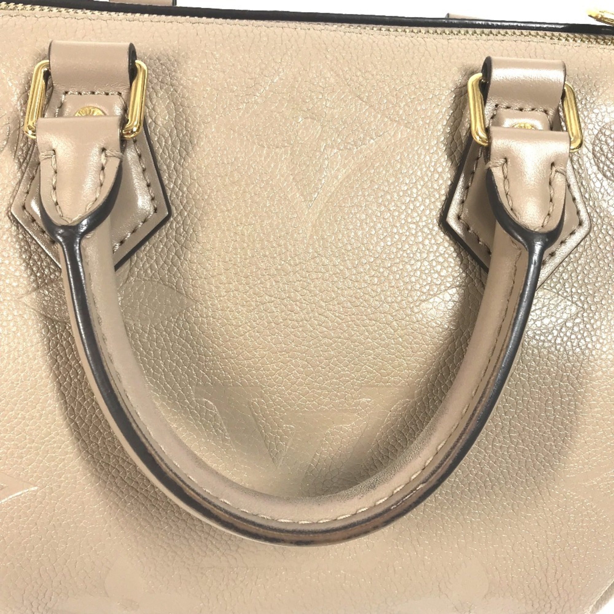 Louis Vuitton Beige Tourterelle Monogram Empreinte Boston Bag Handbag Shoulder Bag (Pre-Owned)