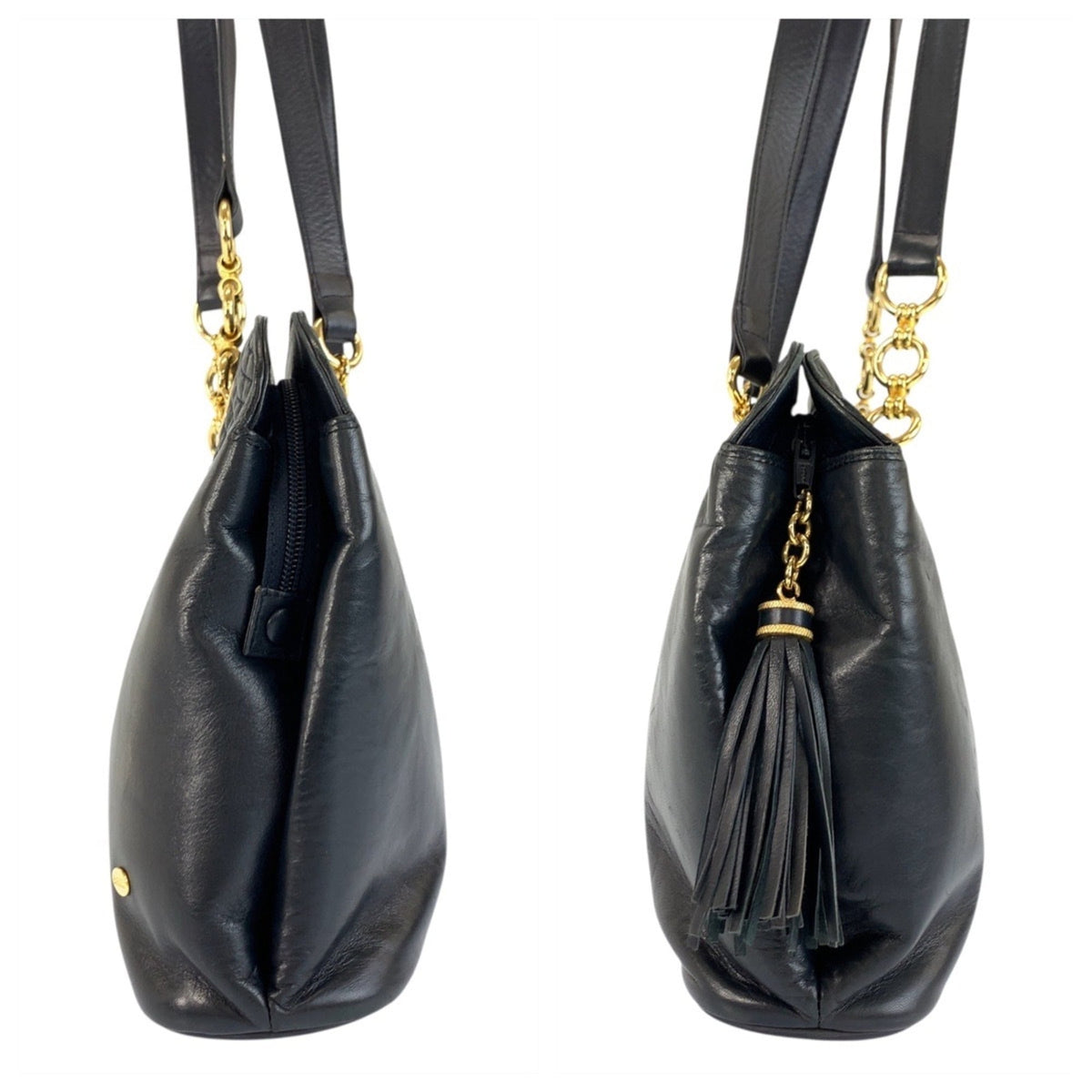 Bally Navy Leather Shoulder Bag (Pre-Owned)