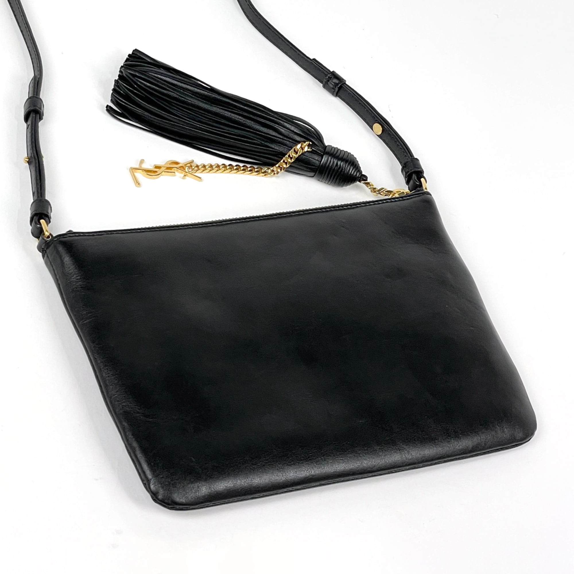 Saint Laurent Black Leather Shoulder Bag (Pre-Owned)